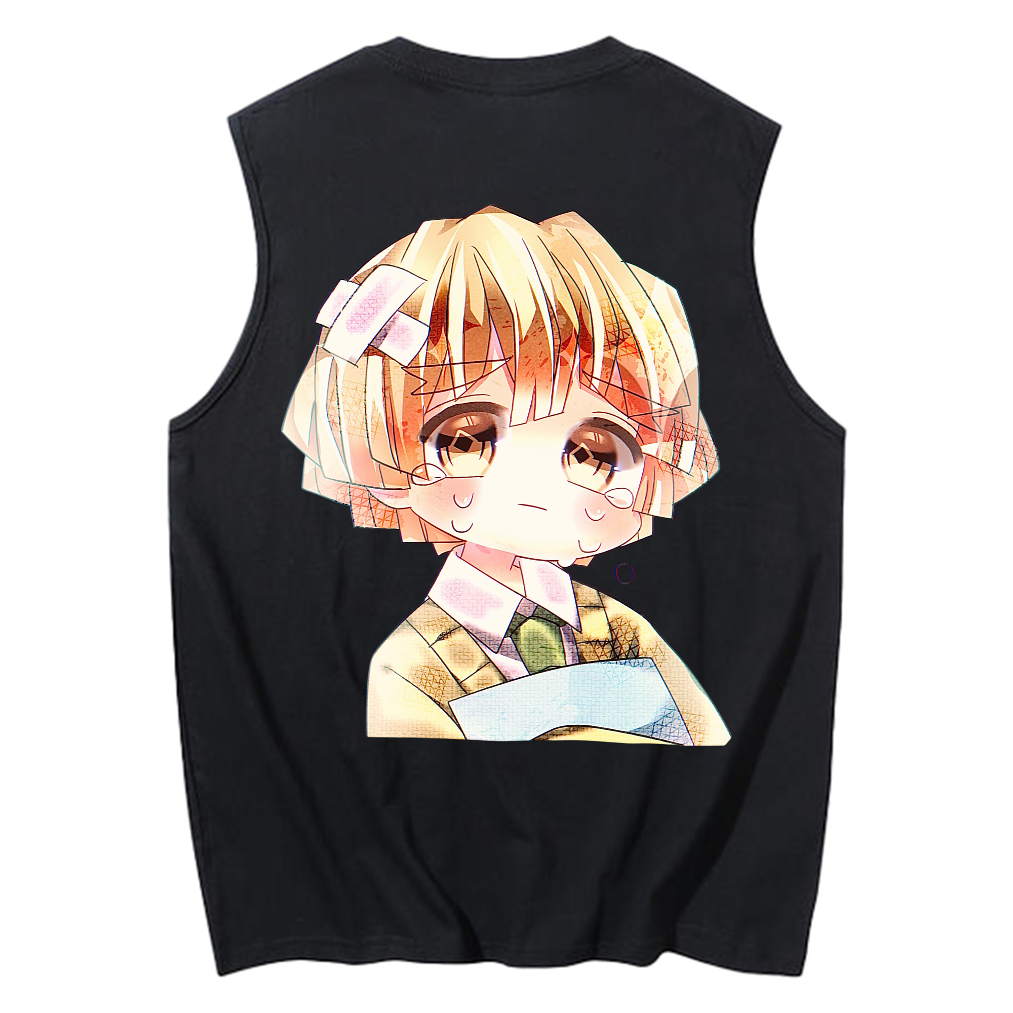 （画像用） 鬼滅の刃（きめつのやいば）我妻 善逸／あがつま ぜんいつ Agatsuma Zenitsu コットン100％タンクトップ（背面プリント）