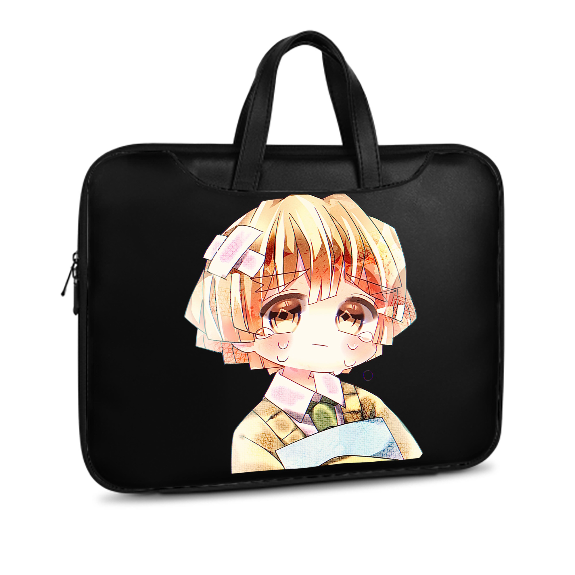 （画像用） 鬼滅の刃（きめつのやいば）我妻 善逸／あがつま ぜんいつ Agatsuma Zenitsu レザーラップトップバッグ　ノートパソコンケース