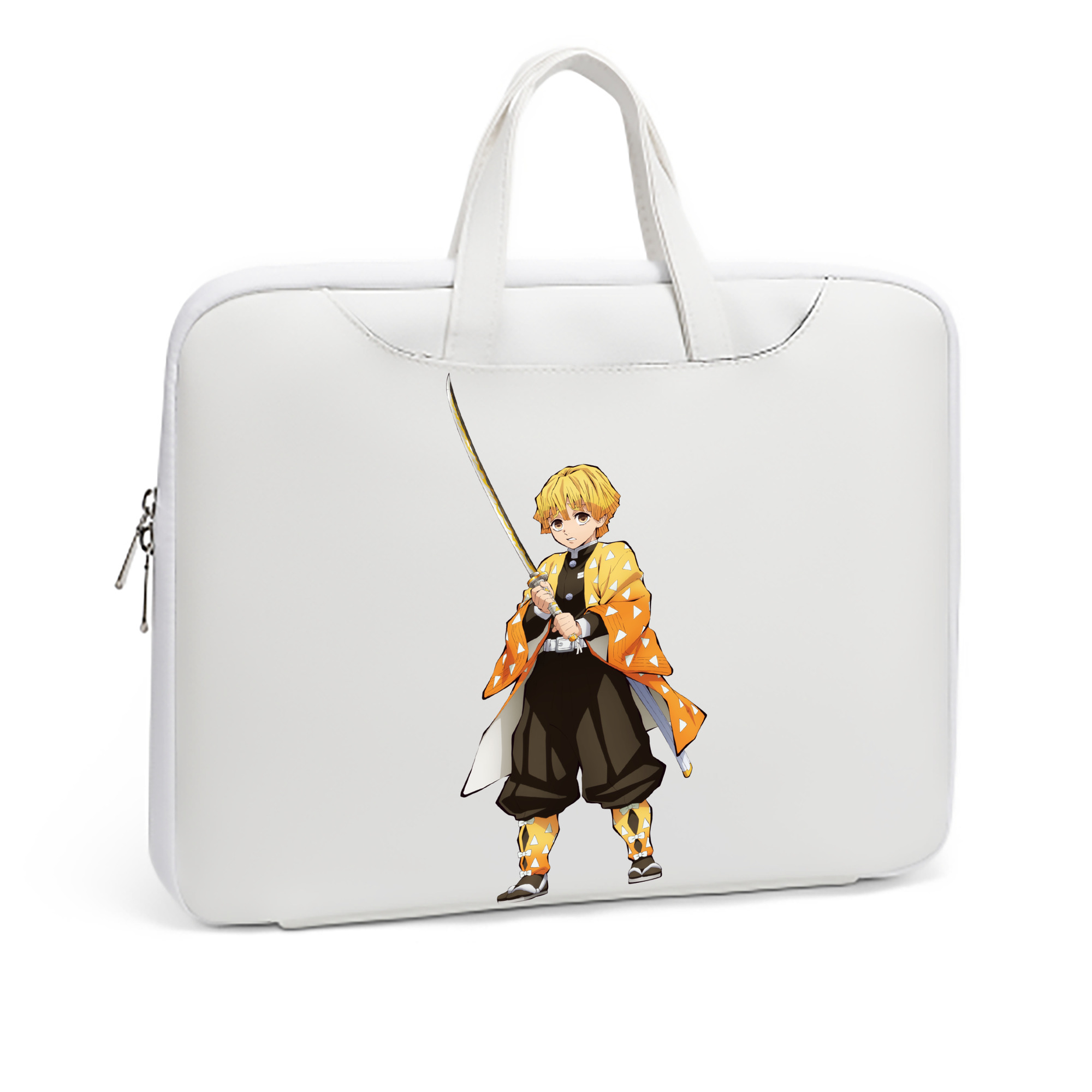 （画像用） 鬼滅の刃（きめつのやいば）我妻 善逸／あがつま ぜんいつ Agatsuma Zenitsu レザーラップトップバッグ　ノートパソコンケース