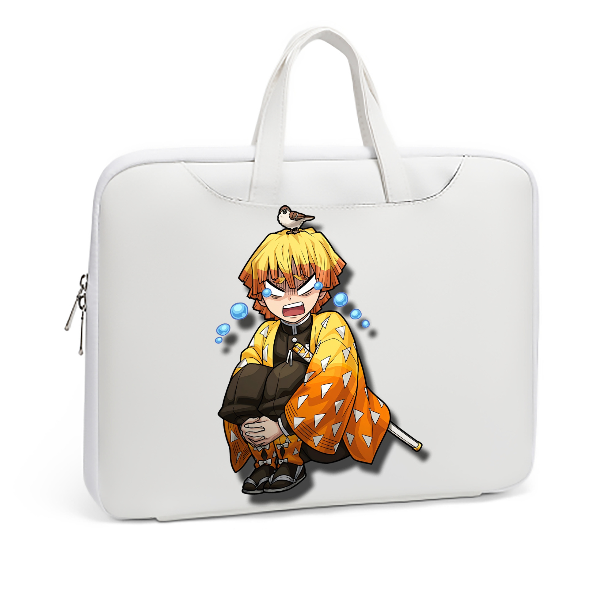（画像用） 鬼滅の刃（きめつのやいば）我妻 善逸／あがつま ぜんいつ Agatsuma Zenitsu レザーラップトップバッグ　ノートパソコンケース
