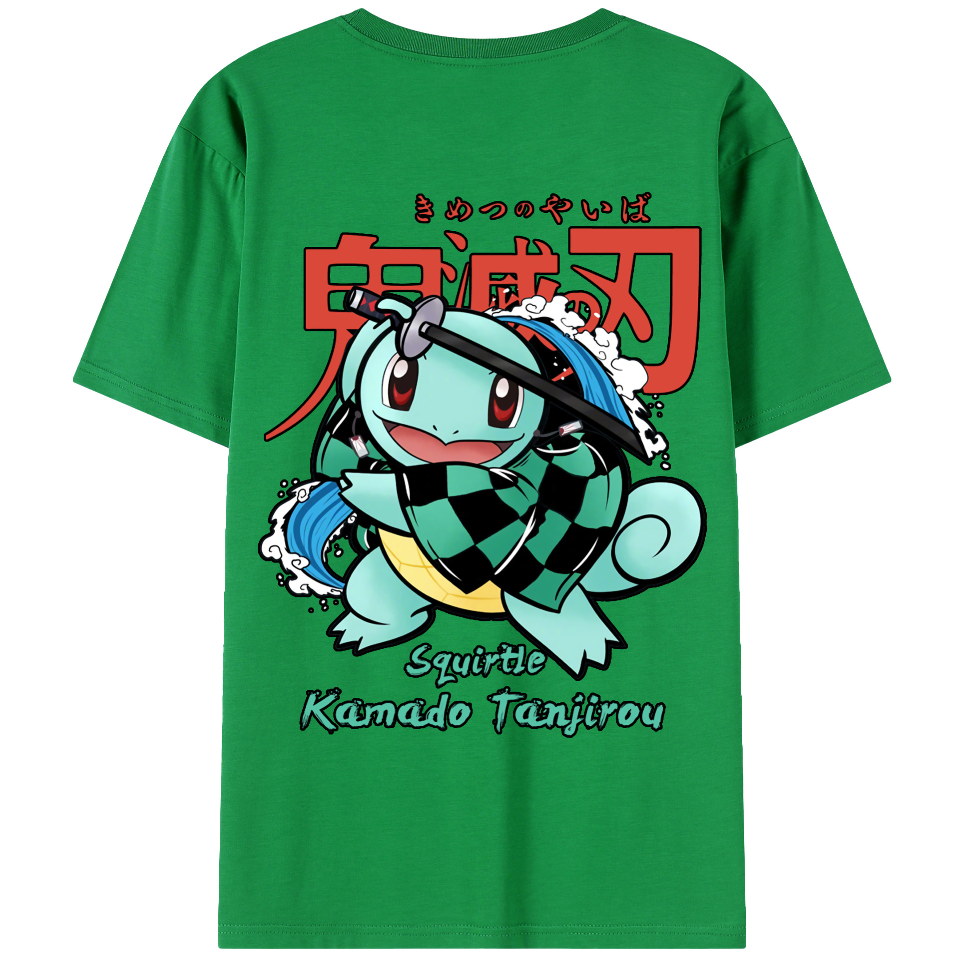 （画像用） 鬼滅の刃 竈門 炭治郎／かまど たんじろう Kamado Tanjirou 綿100％ メンズ半袖Tシャツ（バックプリント） 通気性