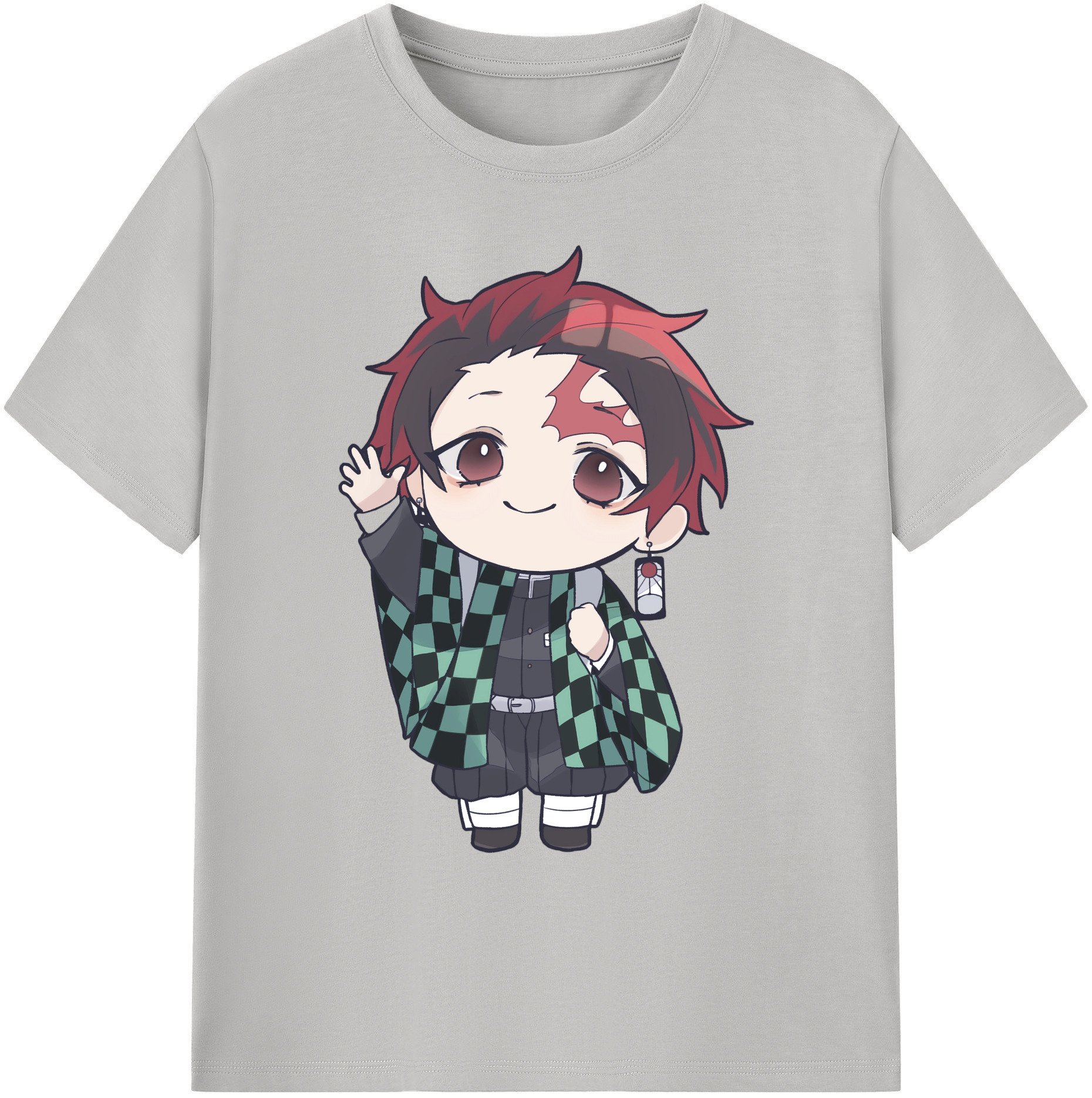（画像用） 鬼滅の刃 竈門 炭治郎／かまど たんじろう Kamado Tanjirou 綿100％ メンズ半袖Tシャツ｜肌触りやわらか＆通気性