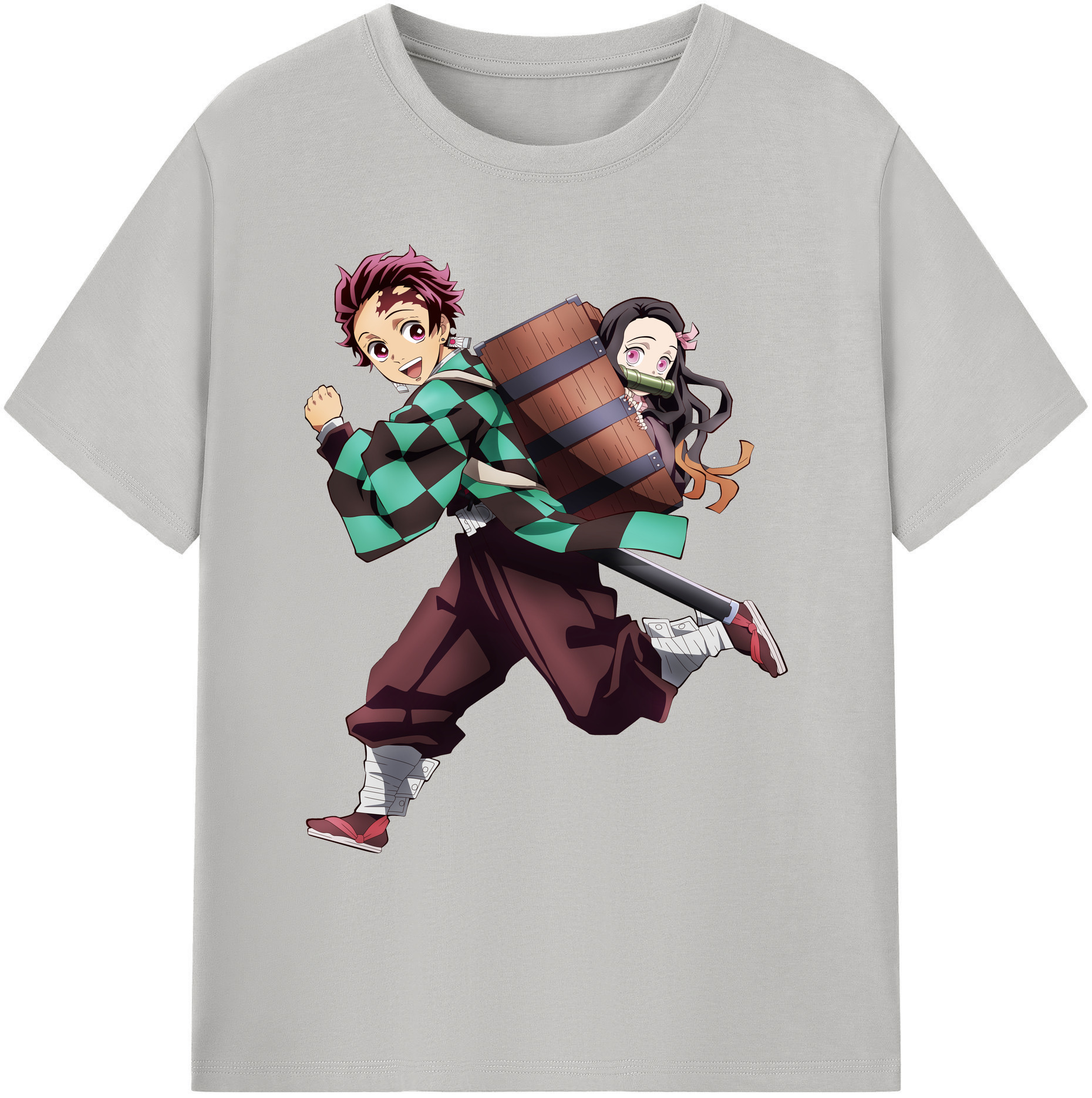 （画像用） 鬼滅の刃 竈門 炭治郎／かまど たんじろう Kamado Tanjirou 綿100％ メンズ半袖Tシャツ｜肌触りやわらか＆通気性