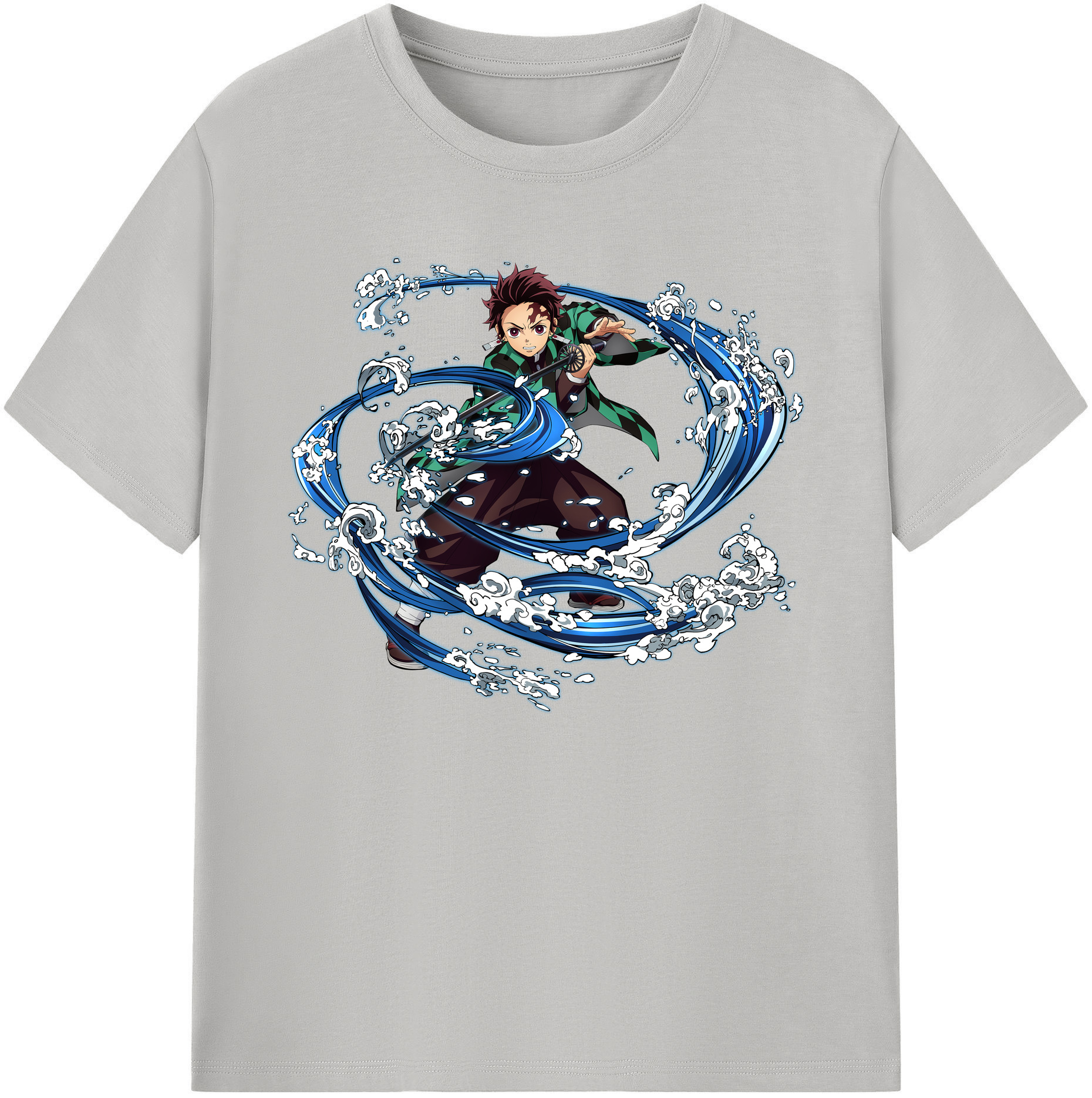（画像用） 鬼滅の刃 竈門 炭治郎／かまど たんじろう Kamado Tanjirou 綿100％ メンズ半袖Tシャツ｜肌触りやわらか＆通気性