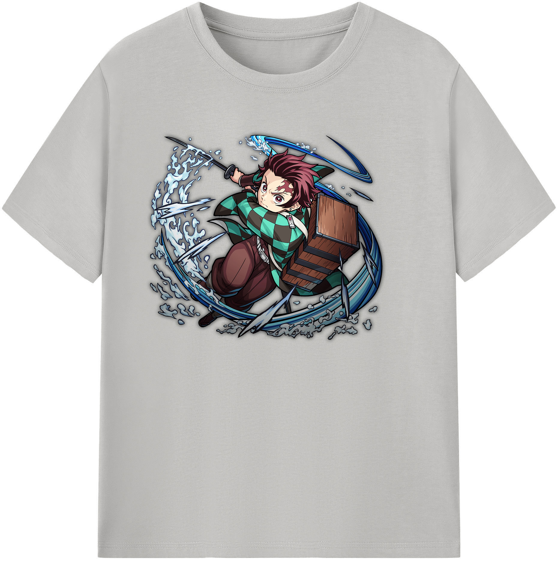 （画像用） 鬼滅の刃 竈門 炭治郎／かまど たんじろう Kamado Tanjirou 綿100％ メンズ半袖Tシャツ｜肌触りやわらか＆通気性
