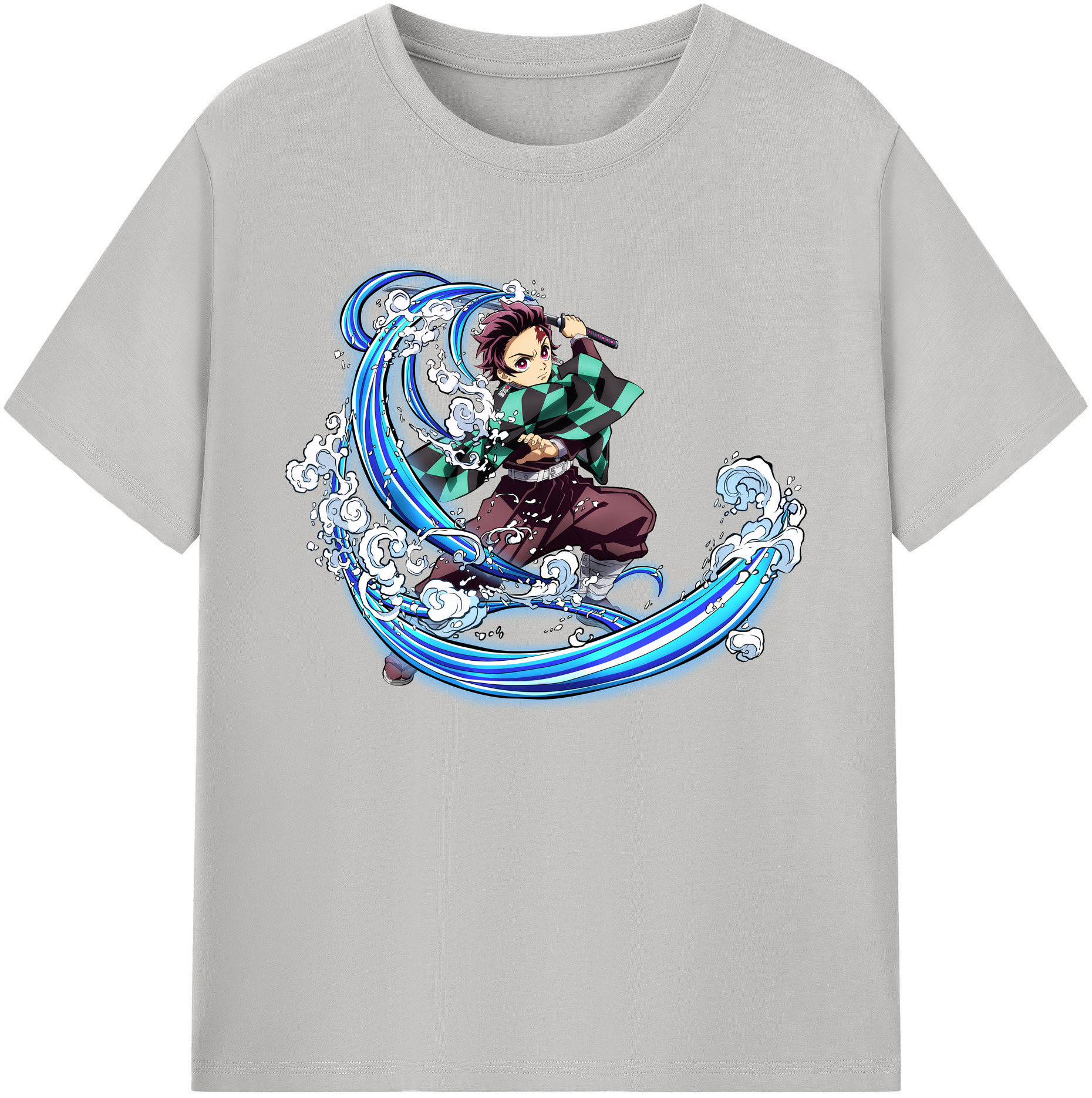 （画像用） 鬼滅の刃 竈門 炭治郎／かまど たんじろう Kamado Tanjirou 綿100％ メンズ半袖Tシャツ｜肌触りやわらか＆通気性