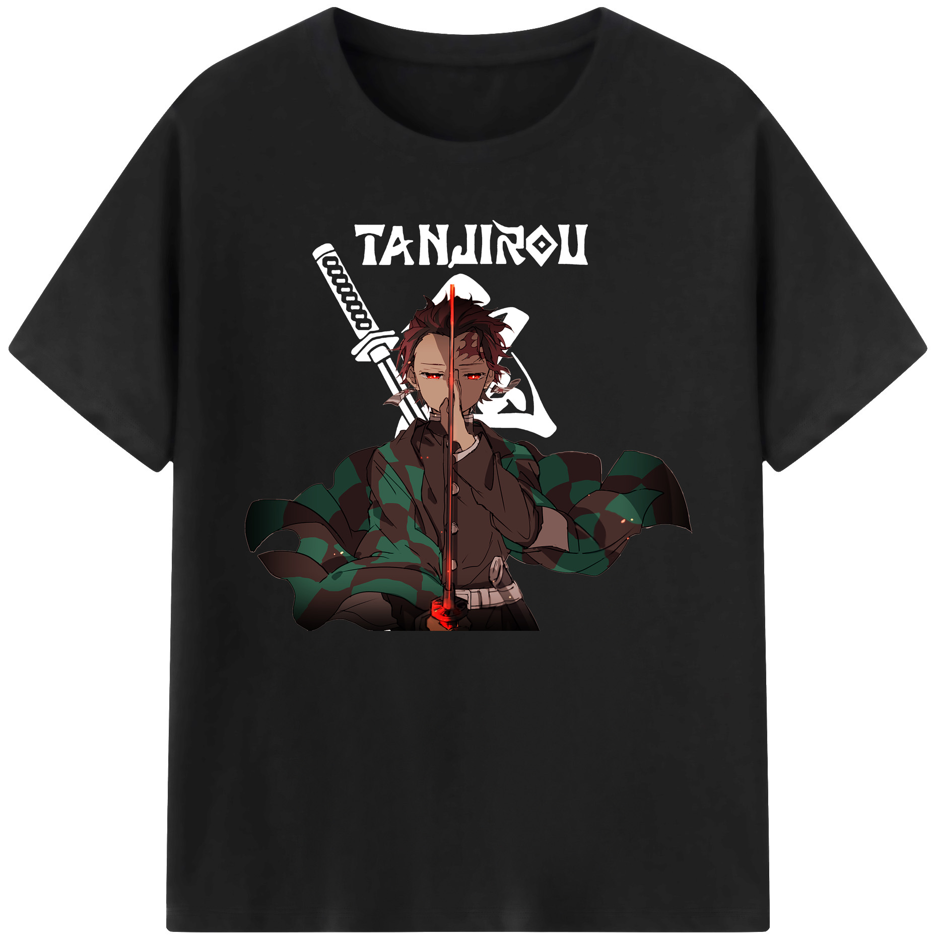 （画像用） 鬼滅の刃 竈門 炭治郎／かまど たんじろう Kamado Tanjirou 綿100％ メンズ半袖Tシャツ｜肌触りやわらか＆通気性