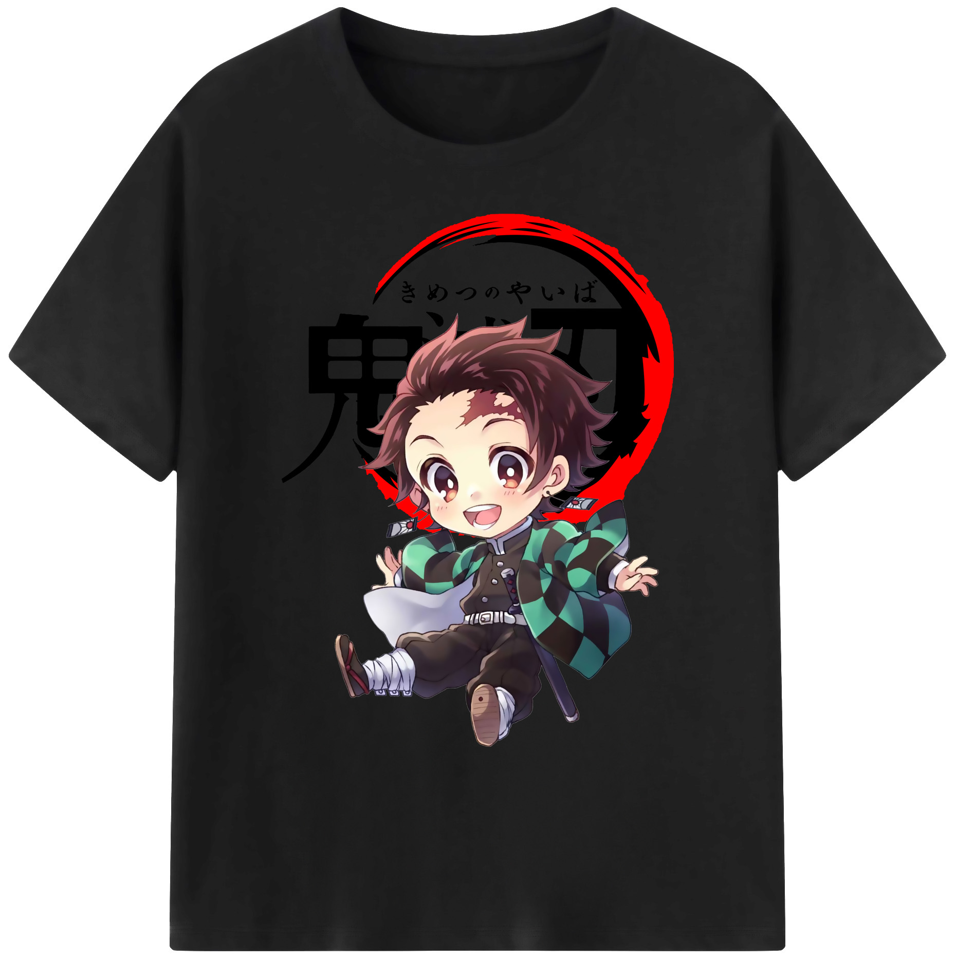 （画像用） 鬼滅の刃 竈門 炭治郎／かまど たんじろう Kamado Tanjirou 綿100％ メンズ半袖Tシャツ｜肌触りやわらか＆通気性