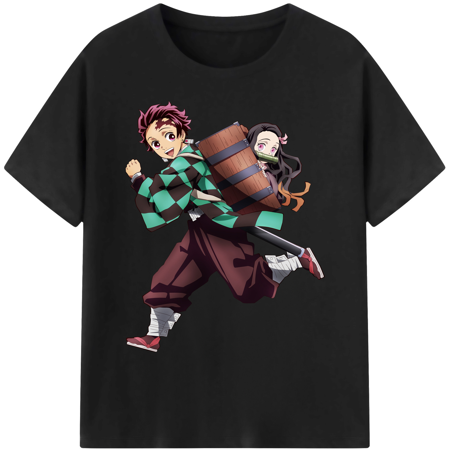 （画像用） 鬼滅の刃 竈門 炭治郎／かまど たんじろう Kamado Tanjirou 綿100％ メンズ半袖Tシャツ｜肌触りやわらか＆通気性