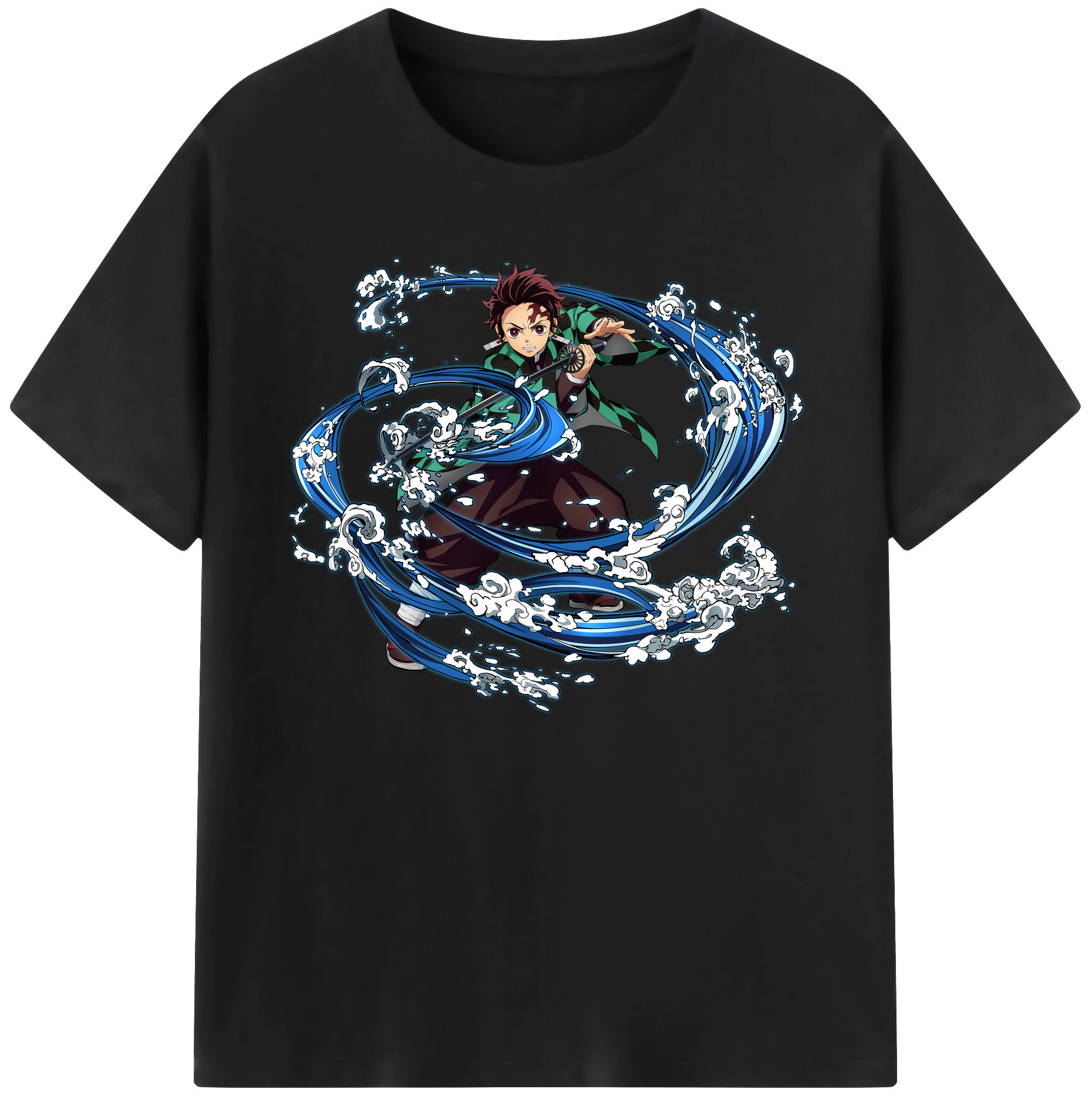 （画像用） 鬼滅の刃 竈門 炭治郎／かまど たんじろう Kamado Tanjirou 綿100％ メンズ半袖Tシャツ｜肌触りやわらか＆通気性