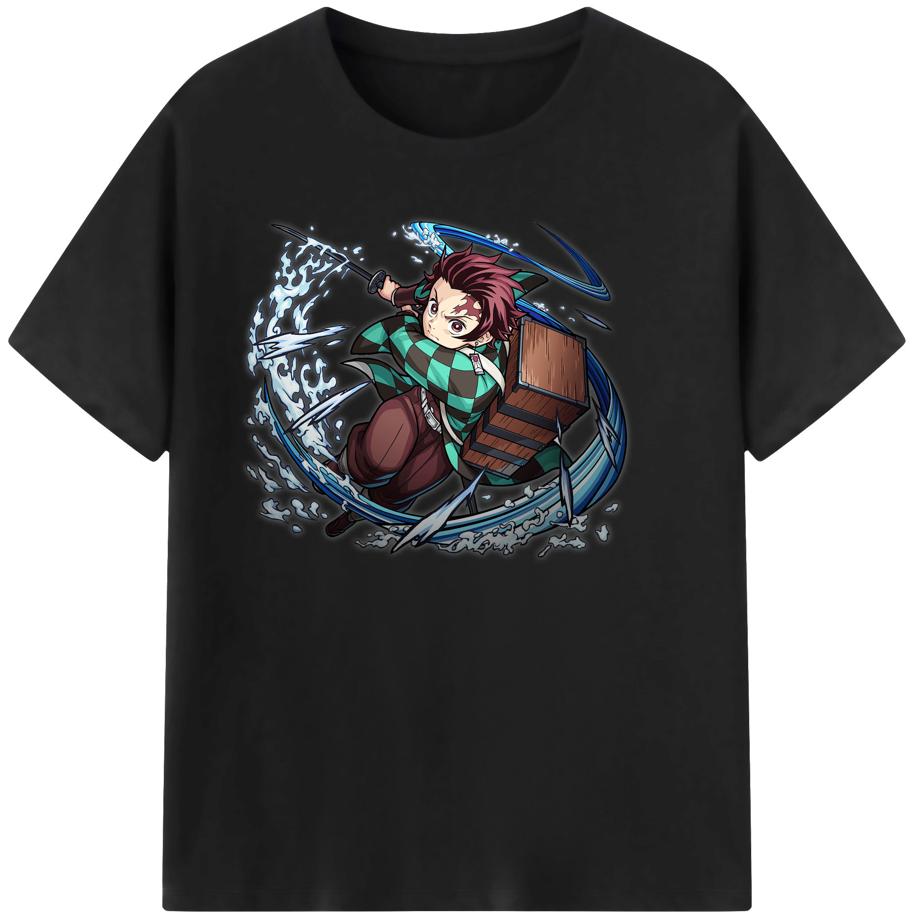 （画像用） 鬼滅の刃 竈門 炭治郎／かまど たんじろう Kamado Tanjirou 綿100％ メンズ半袖Tシャツ｜肌触りやわらか＆通気性