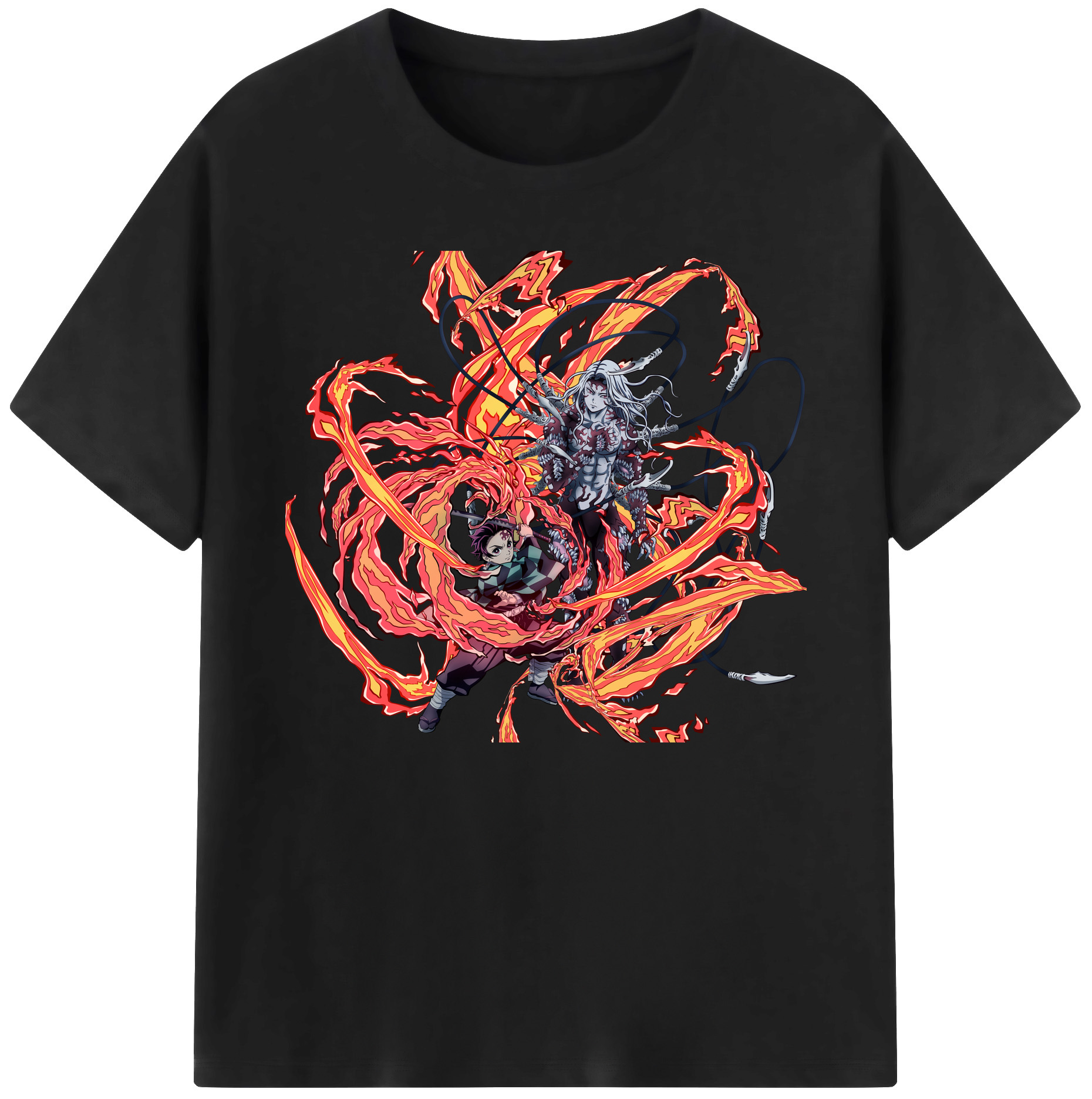 （画像用） 鬼滅の刃 竈門 炭治郎／かまど たんじろう Kamado Tanjirou 綿100％ メンズ半袖Tシャツ｜肌触りやわらか＆通気性