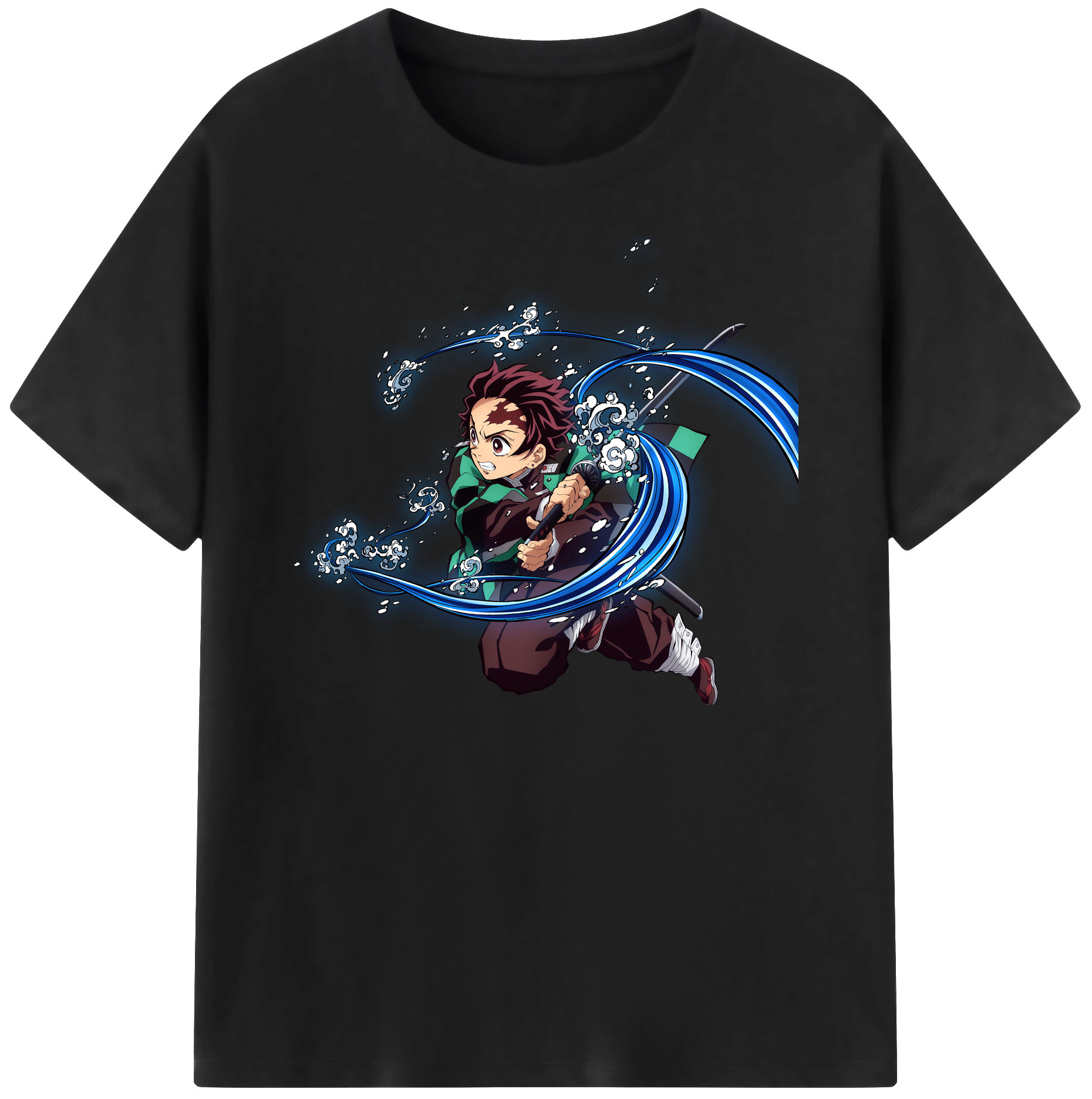 （画像用） 鬼滅の刃 竈門 炭治郎／かまど たんじろう Kamado Tanjirou 綿100％ メンズ半袖Tシャツ｜肌触りやわらか＆通気性