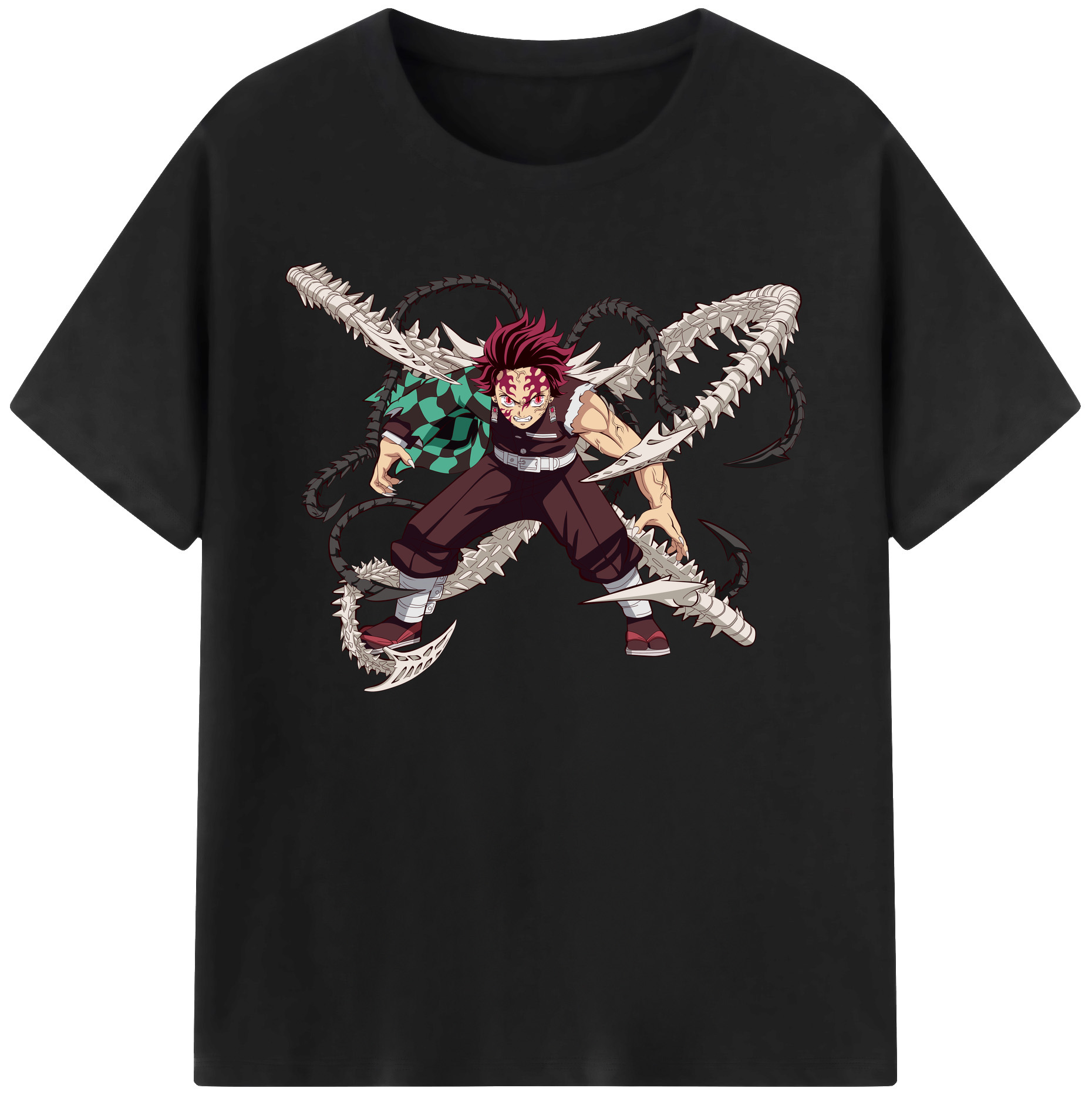 （画像用） 鬼滅の刃 竈門 炭治郎／かまど たんじろう Kamado Tanjirou 綿100％ メンズ半袖Tシャツ｜肌触りやわらか＆通気性