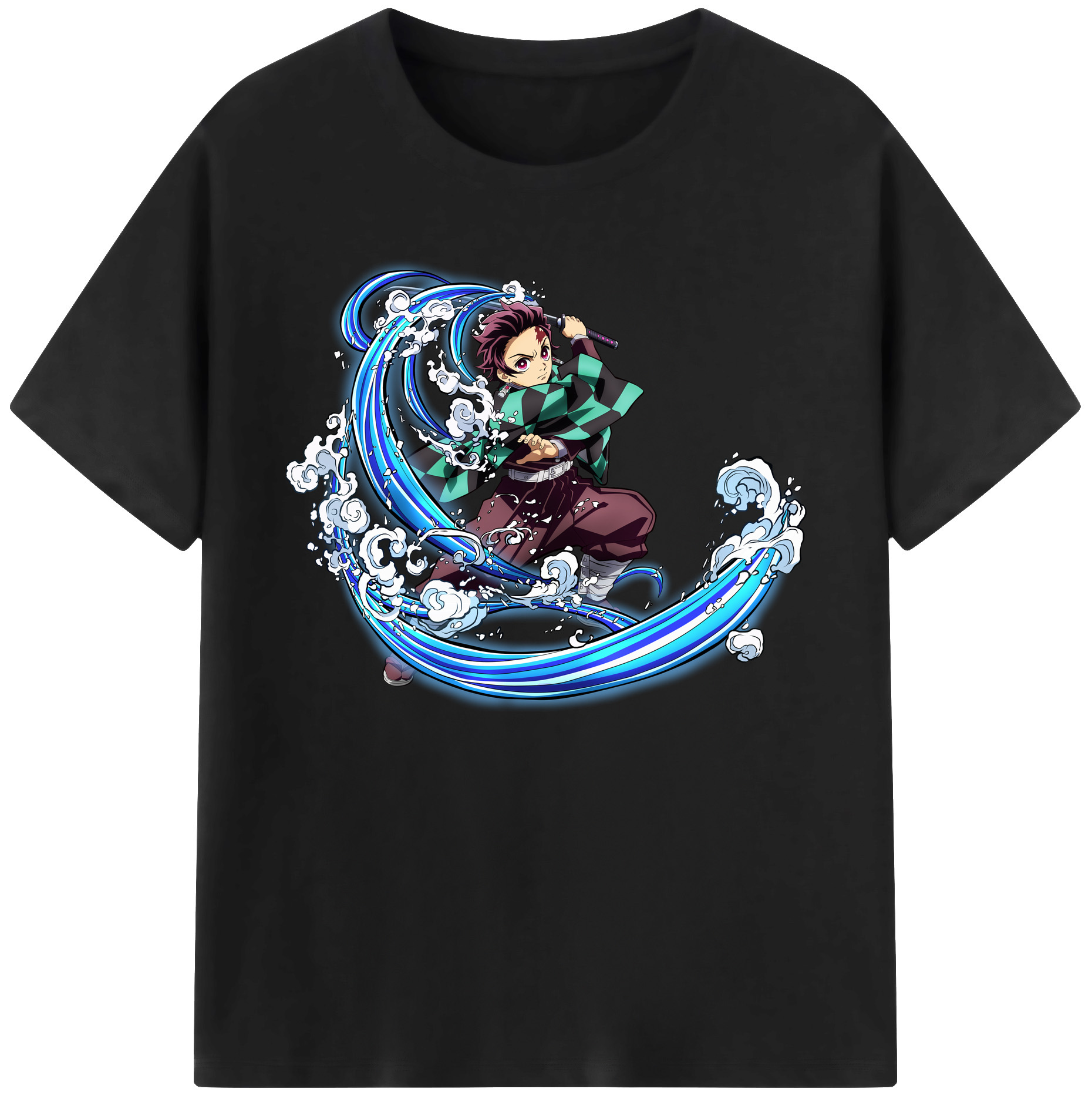 （画像用） 鬼滅の刃 竈門 炭治郎／かまど たんじろう Kamado Tanjirou 綿100％ メンズ半袖Tシャツ｜肌触りやわらか＆通気性