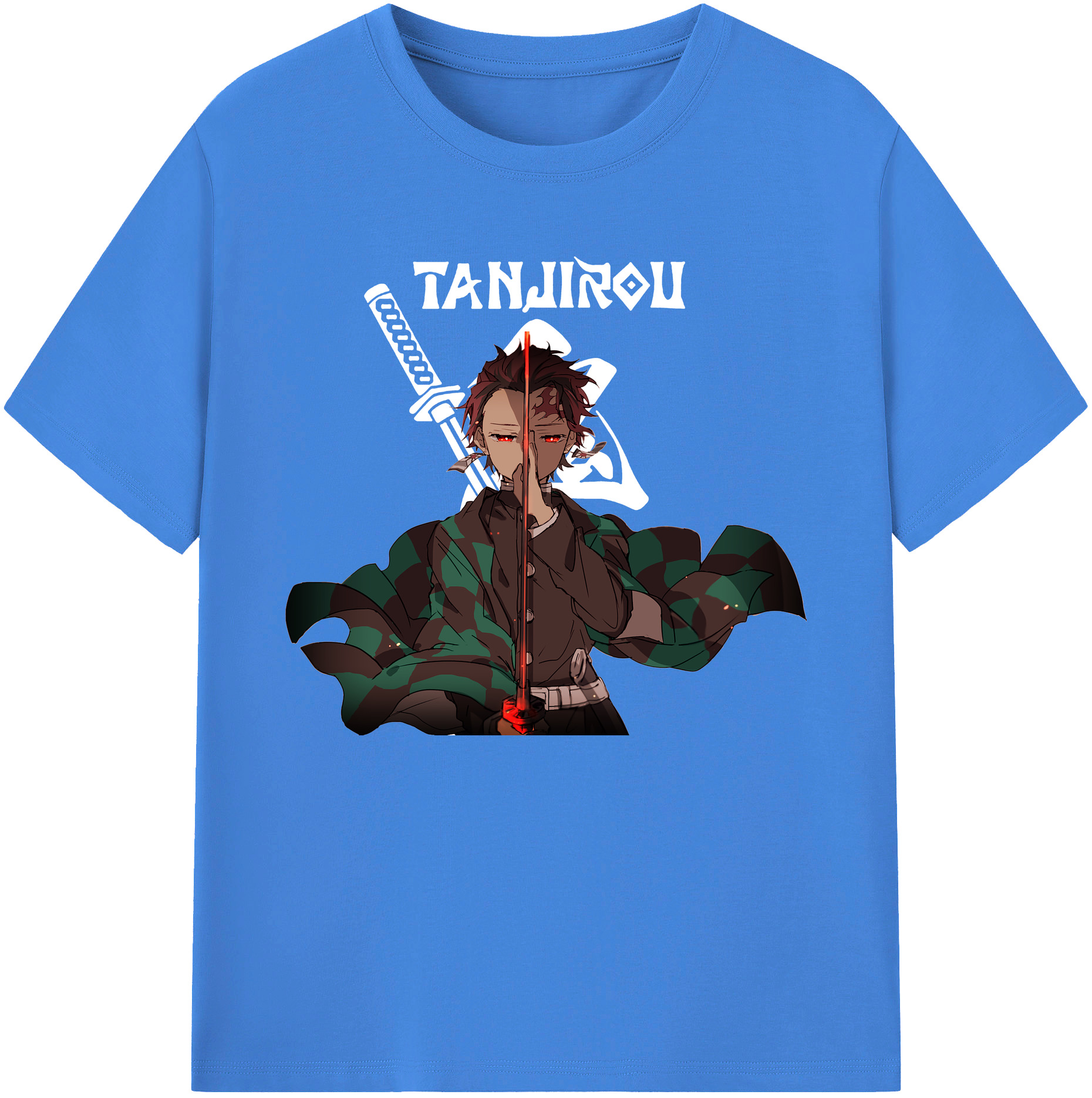 （画像用） 鬼滅の刃 竈門 炭治郎／かまど たんじろう Kamado Tanjirou 綿100％ メンズ半袖Tシャツ｜肌触りやわらか＆通気性