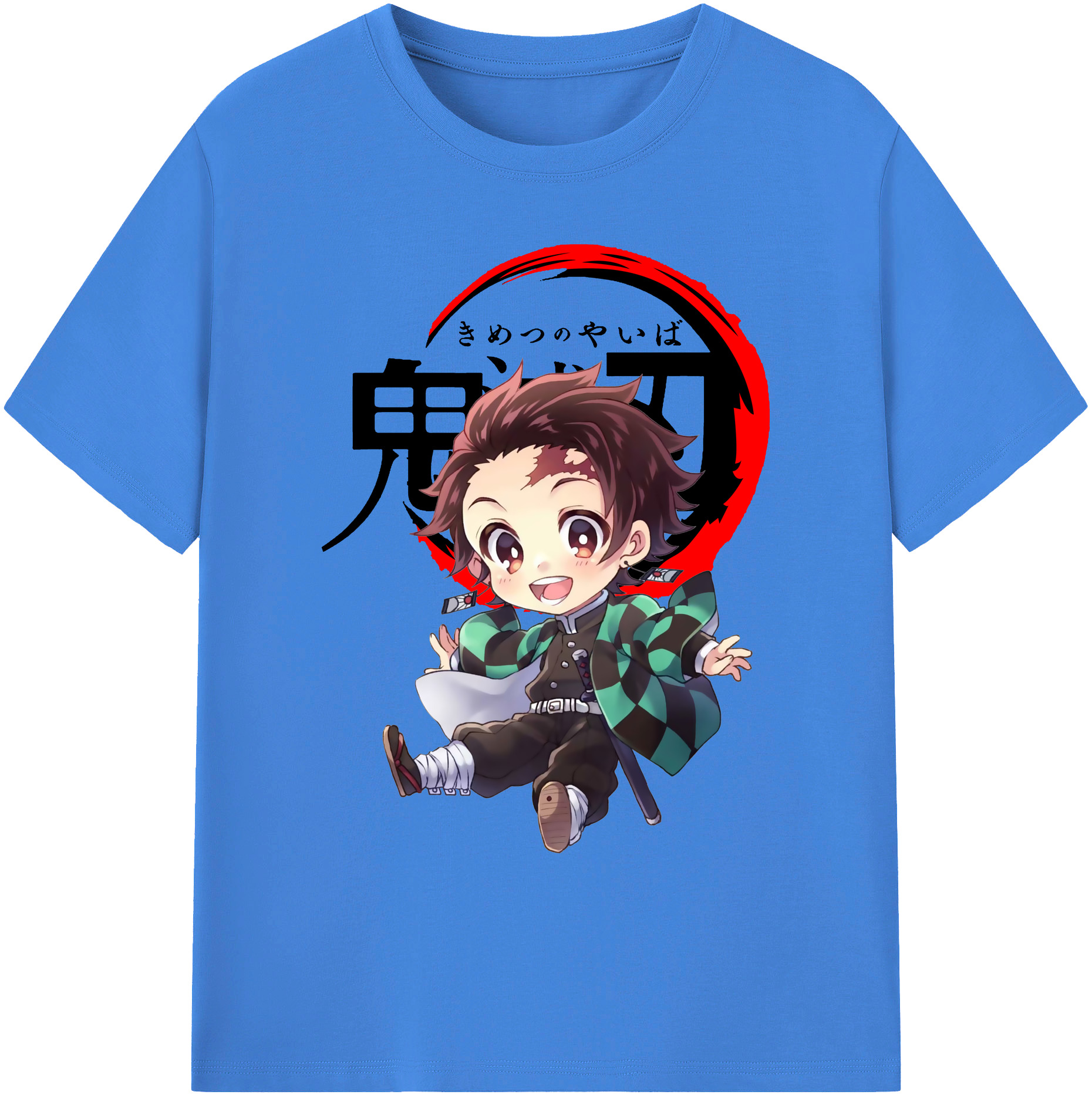 （画像用） 鬼滅の刃 竈門 炭治郎／かまど たんじろう Kamado Tanjirou 綿100％ メンズ半袖Tシャツ｜肌触りやわらか＆通気性