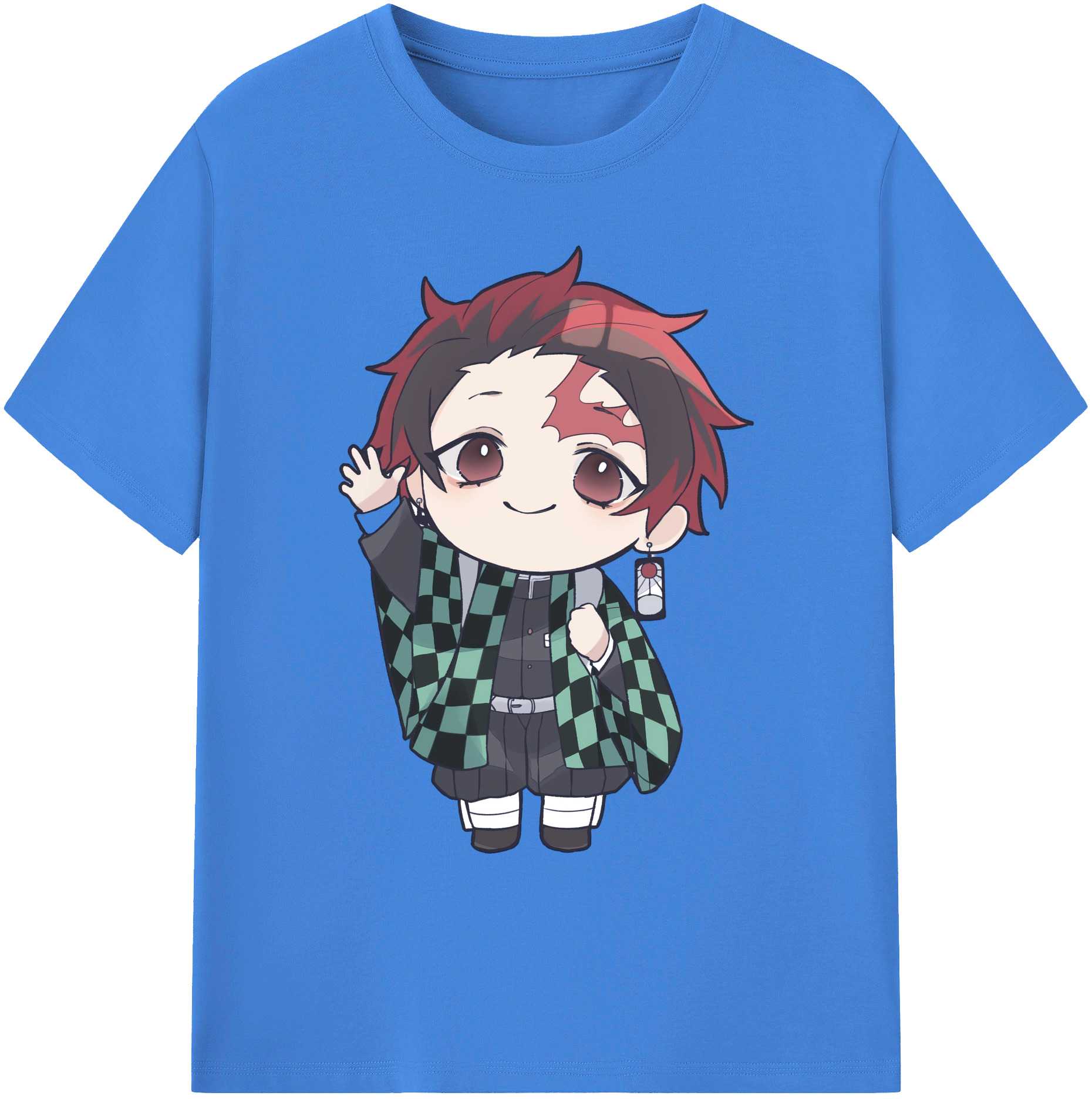 （画像用） 鬼滅の刃 竈門 炭治郎／かまど たんじろう Kamado Tanjirou 綿100％ メンズ半袖Tシャツ｜肌触りやわらか＆通気性
