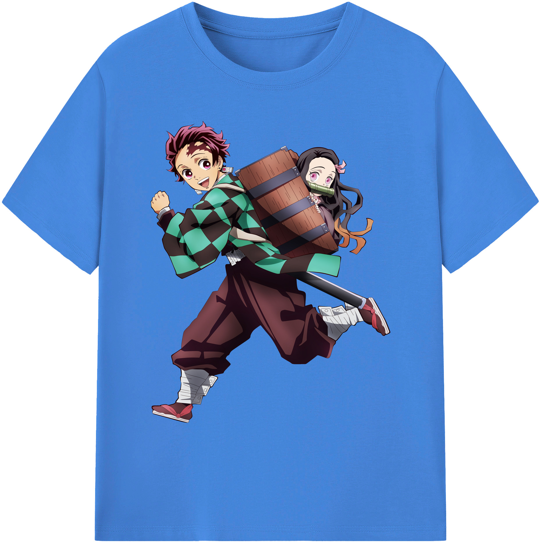 （画像用） 鬼滅の刃 竈門 炭治郎／かまど たんじろう Kamado Tanjirou 綿100％ メンズ半袖Tシャツ｜肌触りやわらか＆通気性