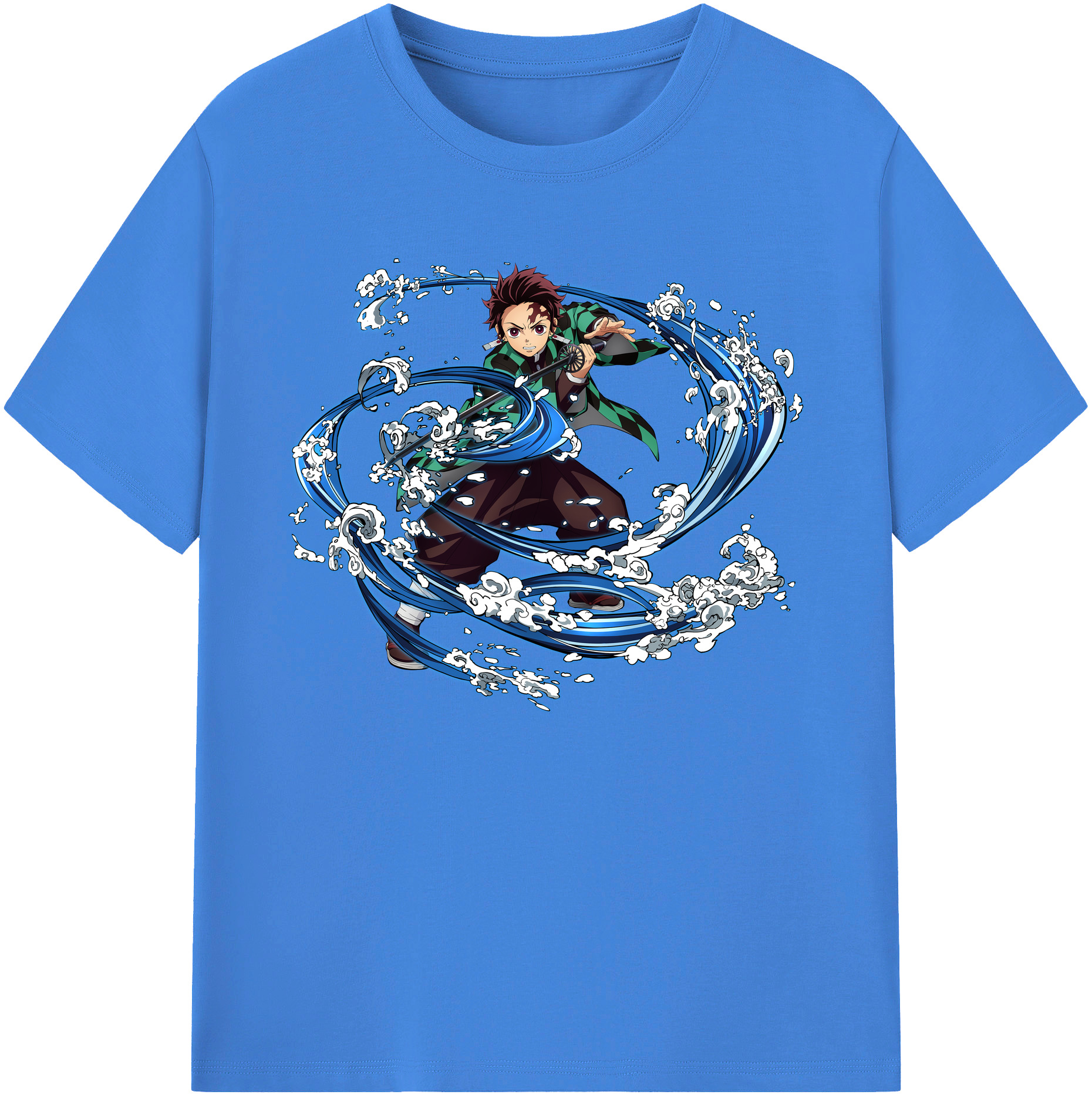 （画像用） 鬼滅の刃 竈門 炭治郎／かまど たんじろう Kamado Tanjirou 綿100％ メンズ半袖Tシャツ｜肌触りやわらか＆通気性