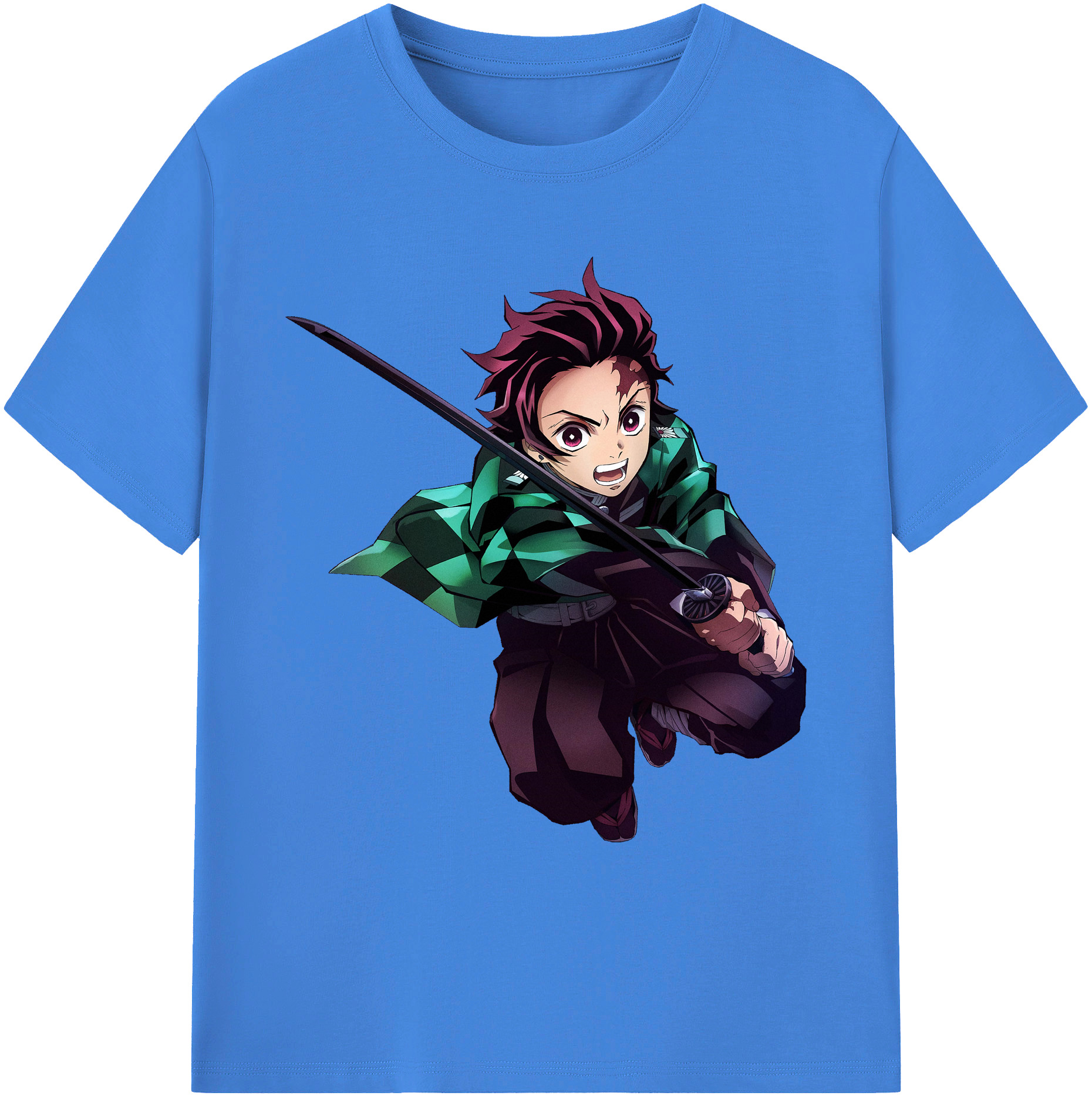 （画像用） 鬼滅の刃 竈門 炭治郎／かまど たんじろう Kamado Tanjirou 綿100％ メンズ半袖Tシャツ｜肌触りやわらか＆通気性