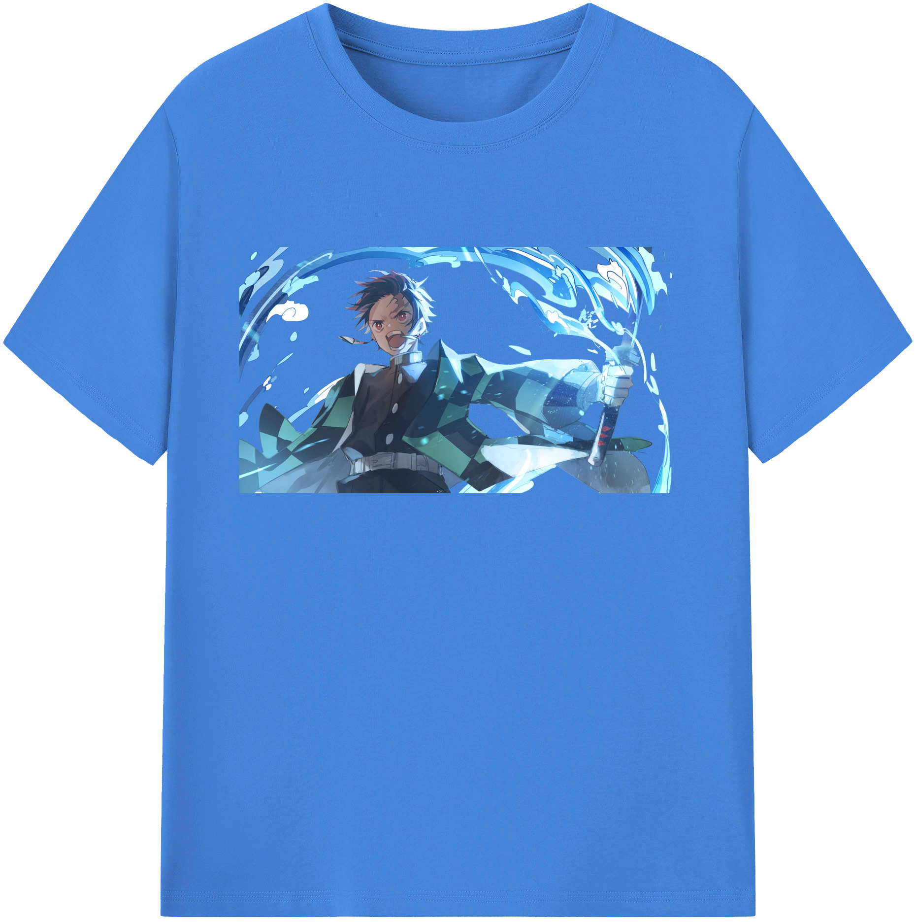 （画像用） 鬼滅の刃 竈門 炭治郎／かまど たんじろう Kamado Tanjirou 綿100％ メンズ半袖Tシャツ｜肌触りやわらか＆通気性