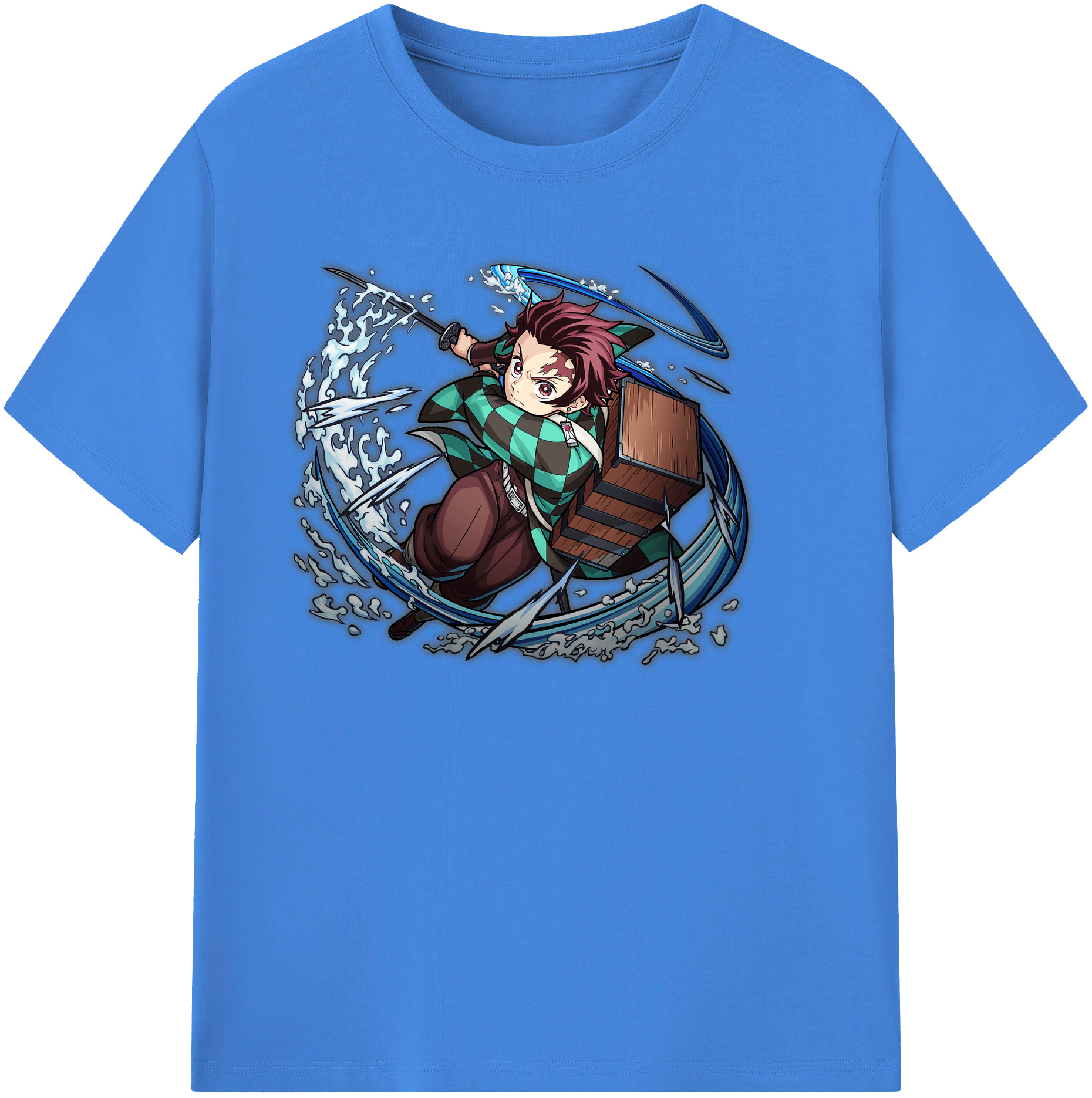 （画像用） 鬼滅の刃 竈門 炭治郎／かまど たんじろう Kamado Tanjirou 綿100％ メンズ半袖Tシャツ｜肌触りやわらか＆通気性