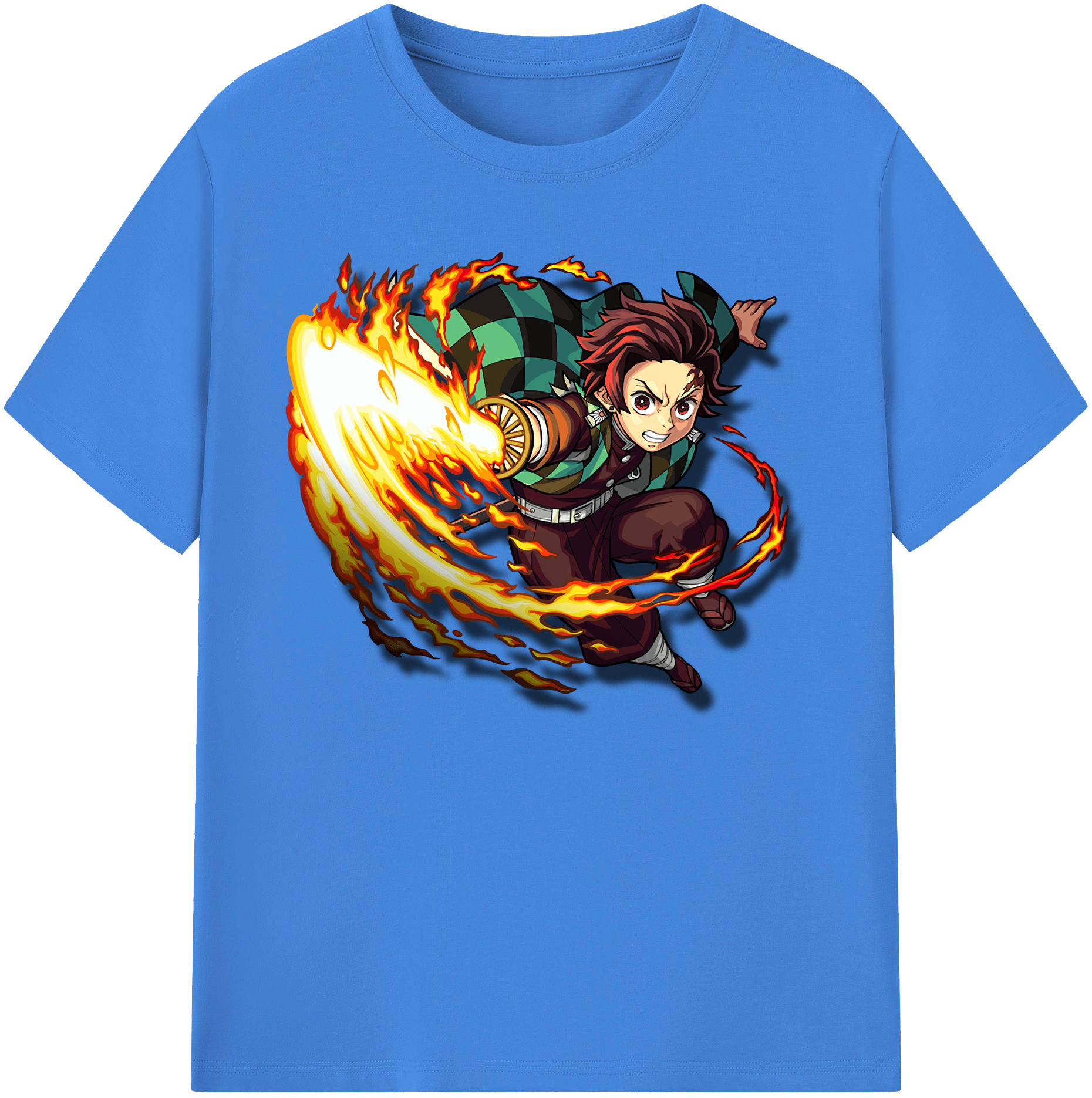 （画像用） 鬼滅の刃 竈門 炭治郎／かまど たんじろう Kamado Tanjirou 綿100％ メンズ半袖Tシャツ｜肌触りやわらか＆通気性
