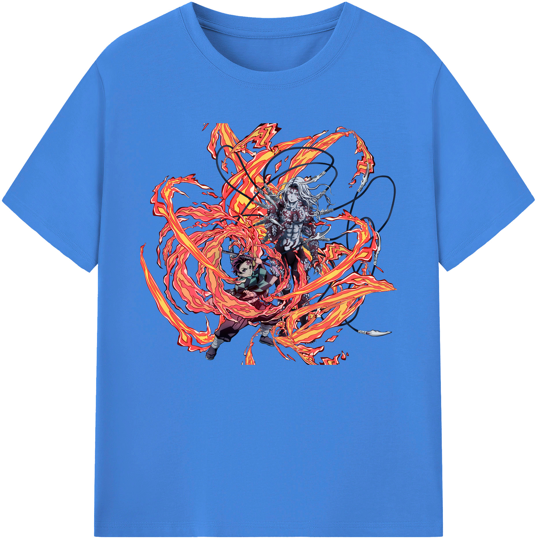 （画像用） 鬼滅の刃 竈門 炭治郎／かまど たんじろう Kamado Tanjirou 綿100％ メンズ半袖Tシャツ｜肌触りやわらか＆通気性