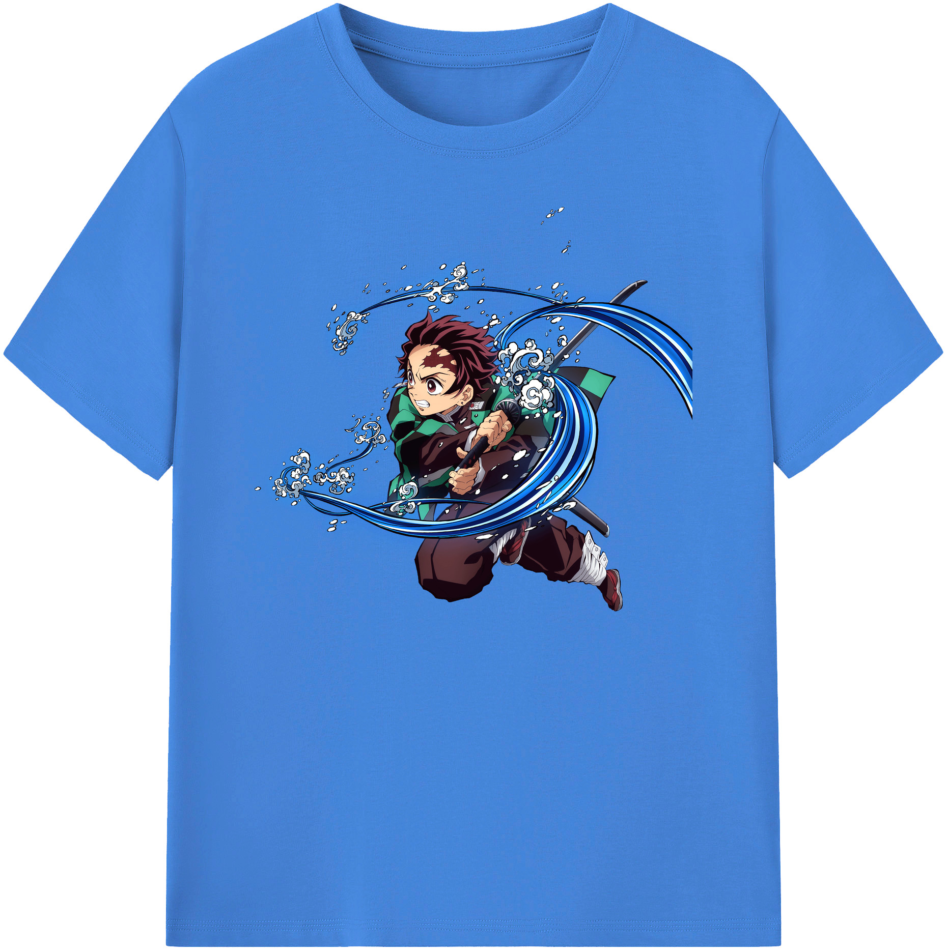 （画像用） 鬼滅の刃 竈門 炭治郎／かまど たんじろう Kamado Tanjirou 綿100％ メンズ半袖Tシャツ｜肌触りやわらか＆通気性
