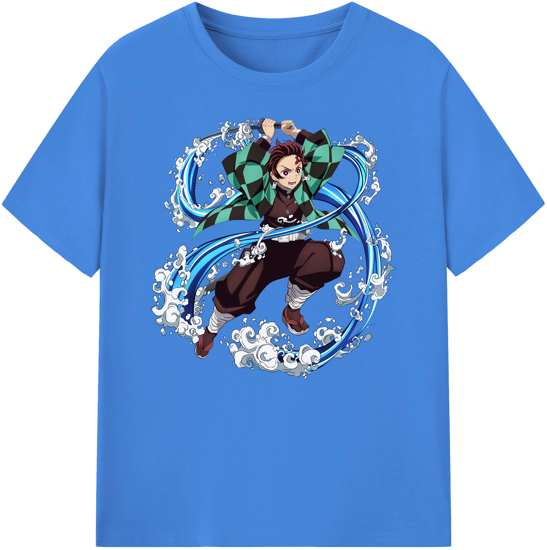 （画像用） 鬼滅の刃 竈門 炭治郎／かまど たんじろう Kamado Tanjirou 綿100％ メンズ半袖Tシャツ｜肌触りやわらか＆通気性