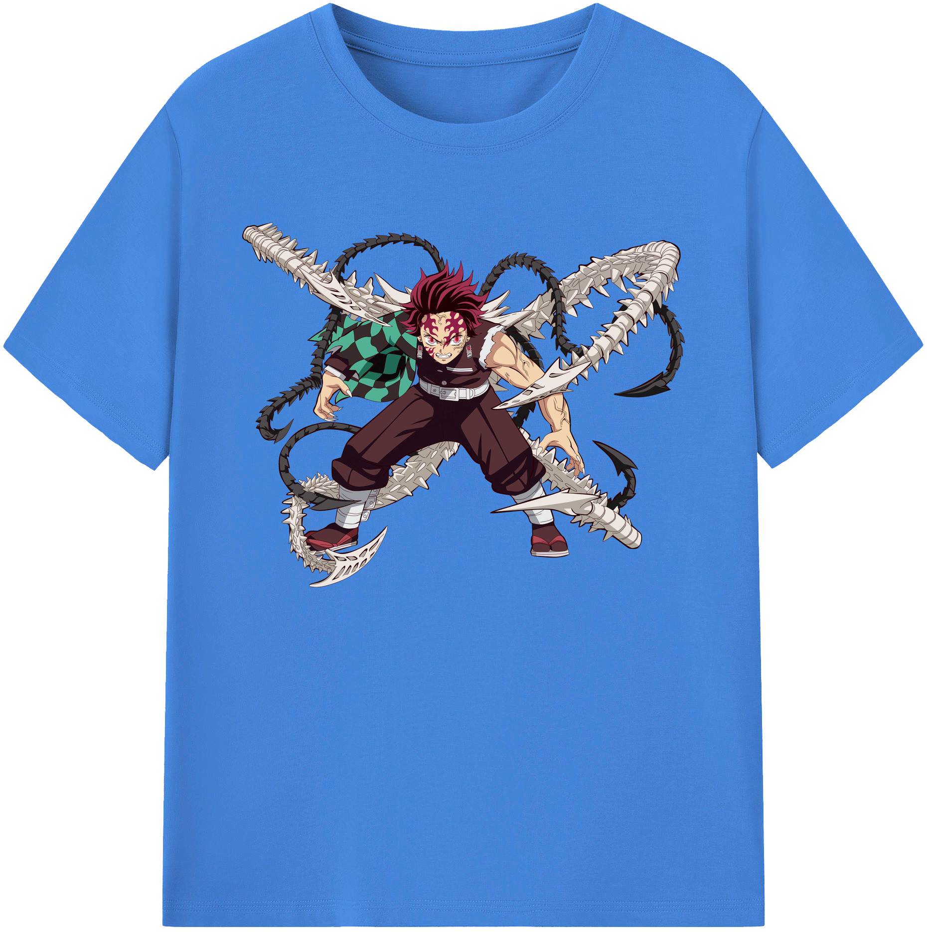 （画像用） 鬼滅の刃 竈門 炭治郎／かまど たんじろう Kamado Tanjirou 綿100％ メンズ半袖Tシャツ｜肌触りやわらか＆通気性