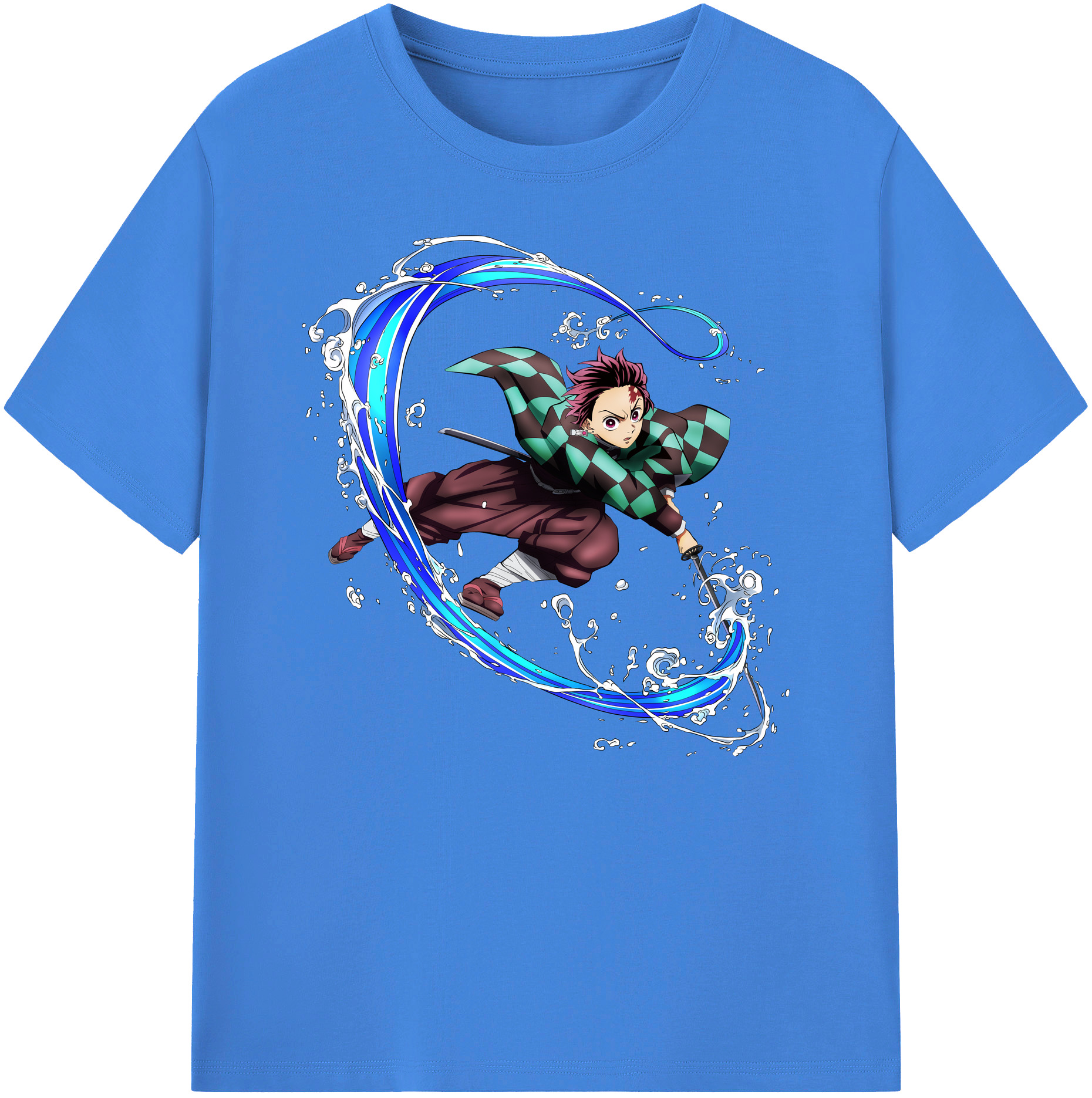 （画像用） 鬼滅の刃 竈門 炭治郎／かまど たんじろう Kamado Tanjirou 綿100％ メンズ半袖Tシャツ｜肌触りやわらか＆通気性