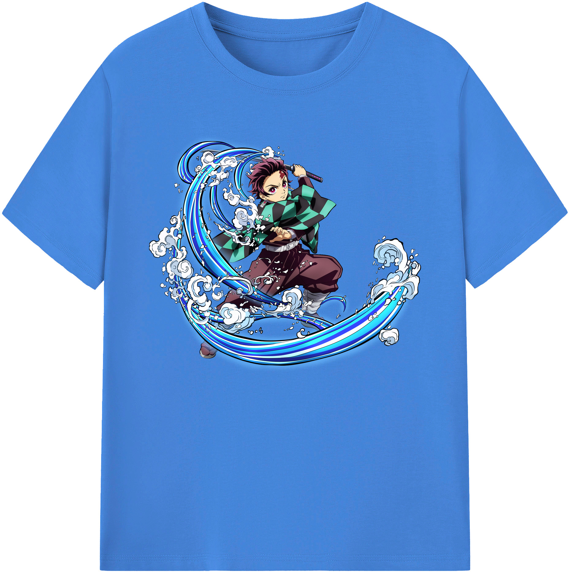 （画像用） 鬼滅の刃 竈門 炭治郎／かまど たんじろう Kamado Tanjirou 綿100％ メンズ半袖Tシャツ｜肌触りやわらか＆通気性