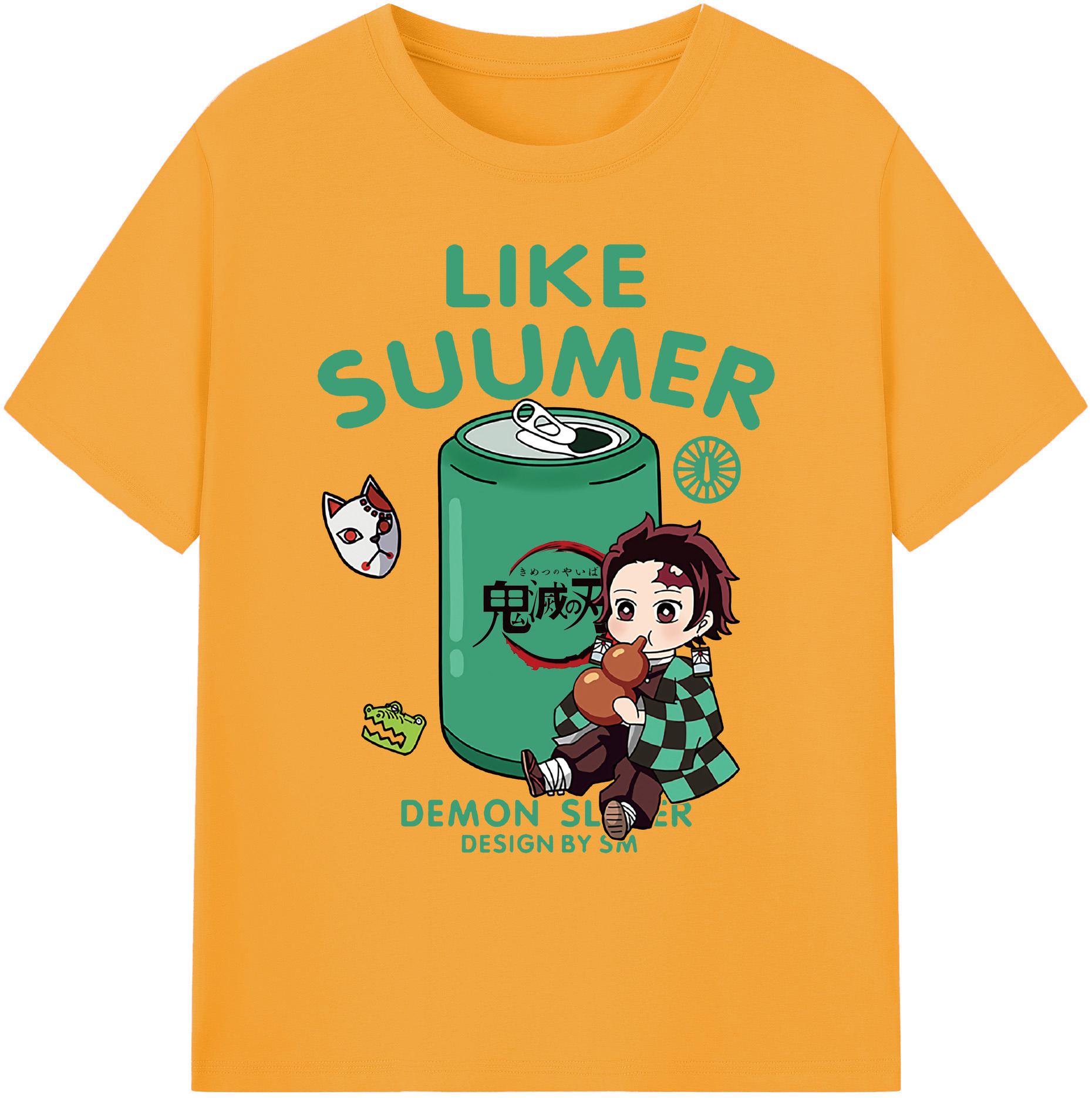 （画像用） 鬼滅の刃 竈門 炭治郎／かまど たんじろう Kamado Tanjirou 綿100％ メンズ半袖Tシャツ｜肌触りやわらか＆通気性