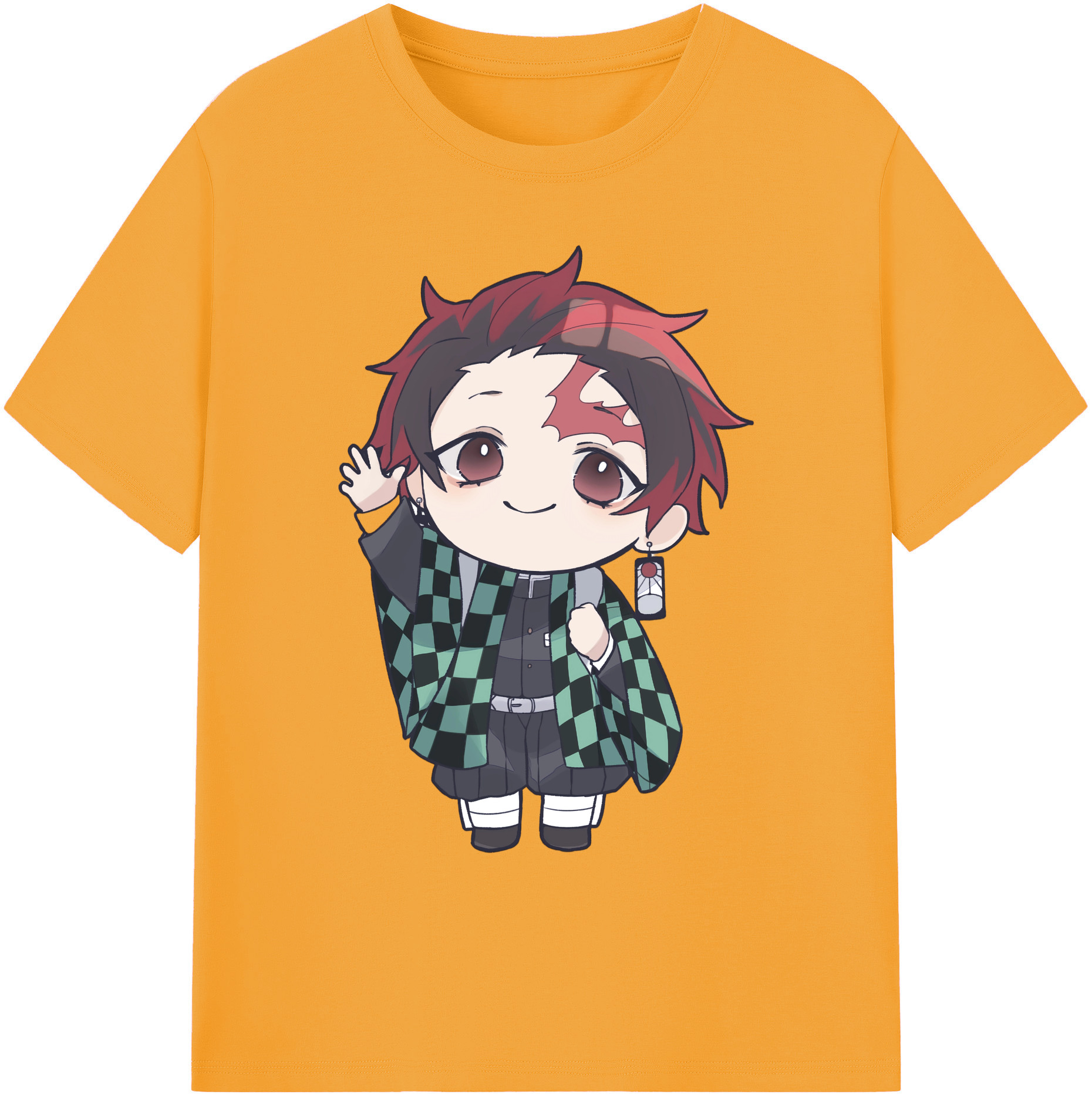 （画像用） 鬼滅の刃 竈門 炭治郎／かまど たんじろう Kamado Tanjirou 綿100％ メンズ半袖Tシャツ｜肌触りやわらか＆通気性