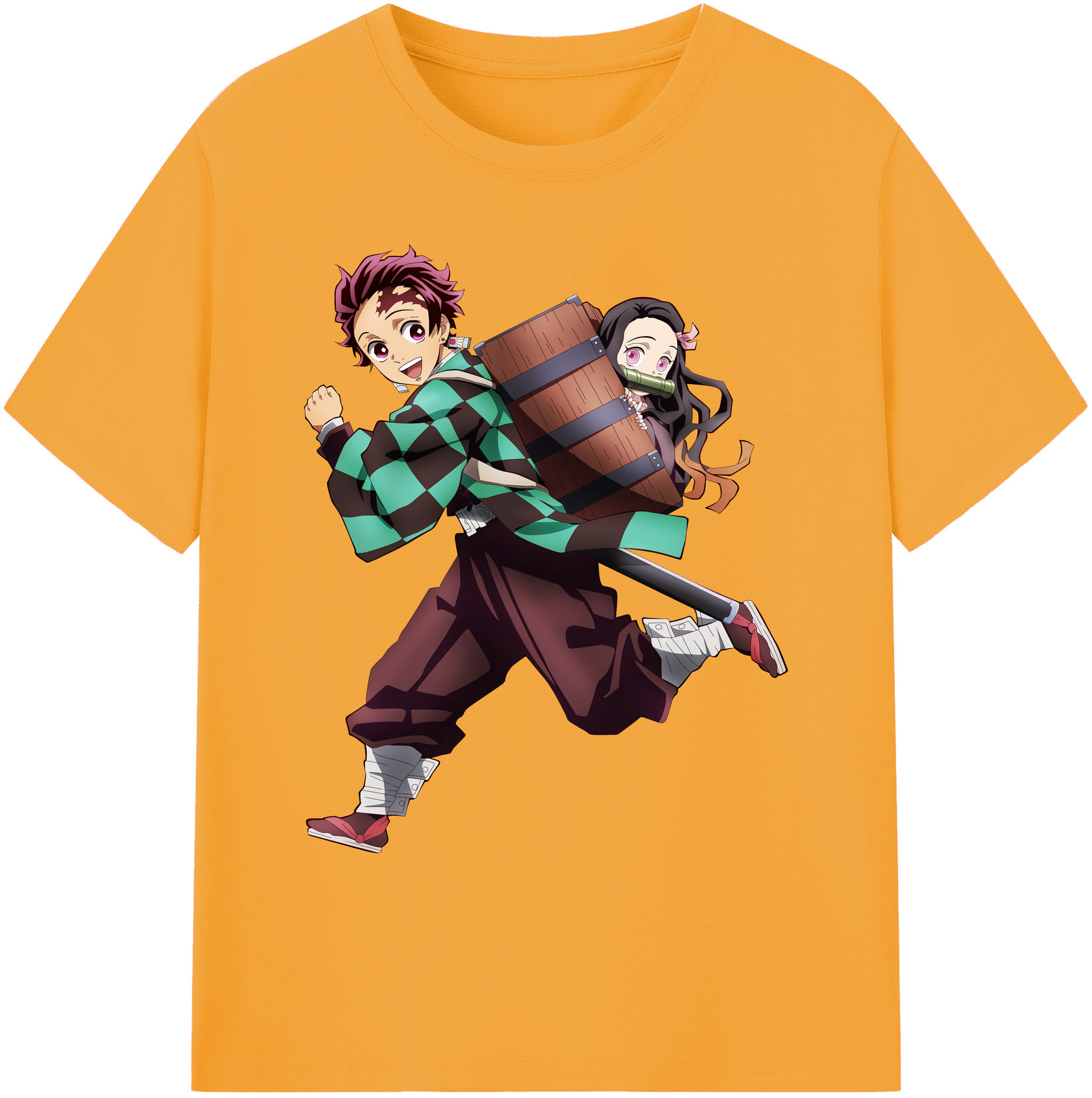 （画像用） 鬼滅の刃 竈門 炭治郎／かまど たんじろう Kamado Tanjirou 綿100％ メンズ半袖Tシャツ｜肌触りやわらか＆通気性
