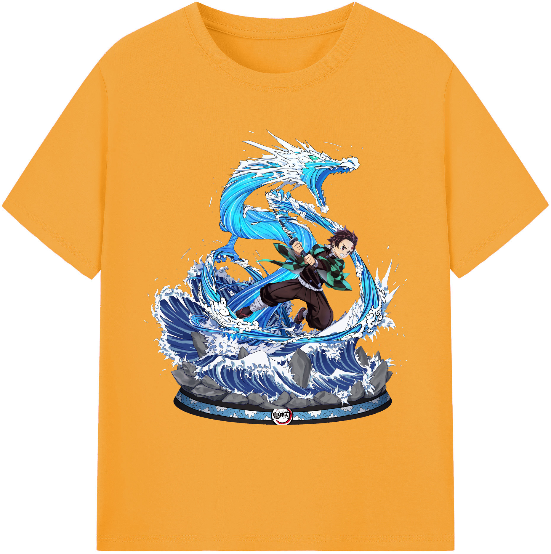 （画像用） 鬼滅の刃 竈門 炭治郎／かまど たんじろう Kamado Tanjirou 綿100％ メンズ半袖Tシャツ｜肌触りやわらか＆通気性