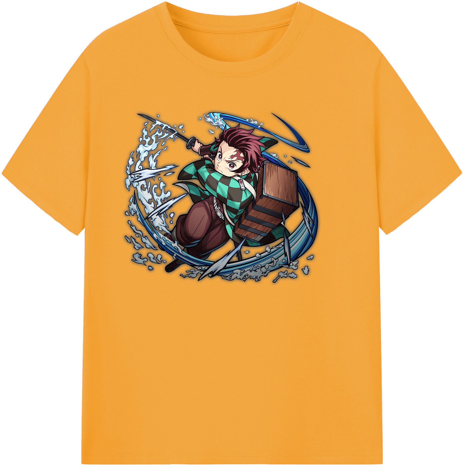 （画像用） 鬼滅の刃 竈門 炭治郎／かまど たんじろう Kamado Tanjirou 綿100％ メンズ半袖Tシャツ｜肌触りやわらか＆通気性