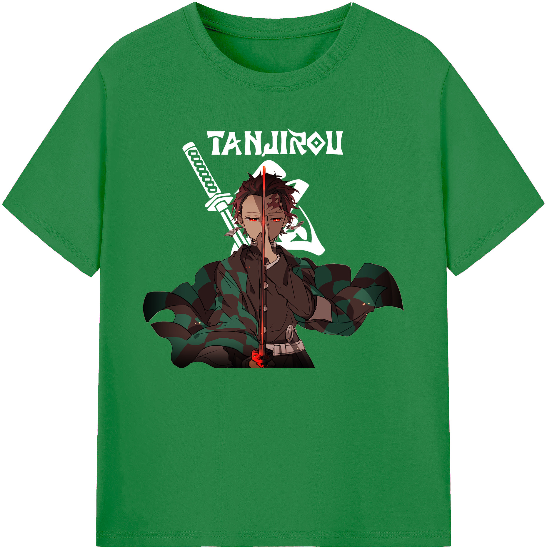 （画像用） 鬼滅の刃 竈門 炭治郎／かまど たんじろう Kamado Tanjirou 綿100％ メンズ半袖Tシャツ｜肌触りやわらか＆通気性