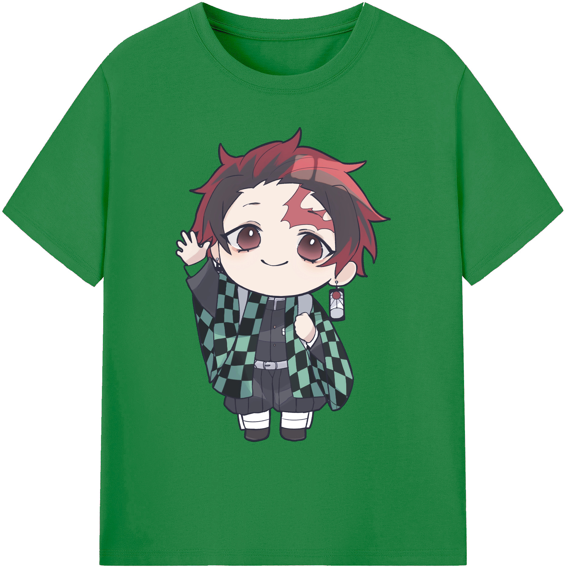 （画像用） 鬼滅の刃 竈門 炭治郎／かまど たんじろう Kamado Tanjirou 綿100％ メンズ半袖Tシャツ｜肌触りやわらか＆通気性
