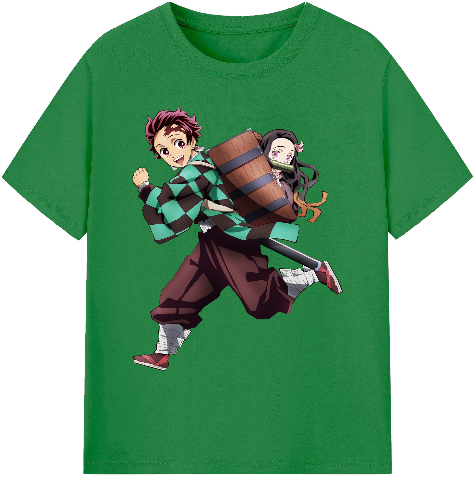 （画像用） 鬼滅の刃 竈門 炭治郎／かまど たんじろう Kamado Tanjirou 綿100％ メンズ半袖Tシャツ｜肌触りやわらか＆通気性