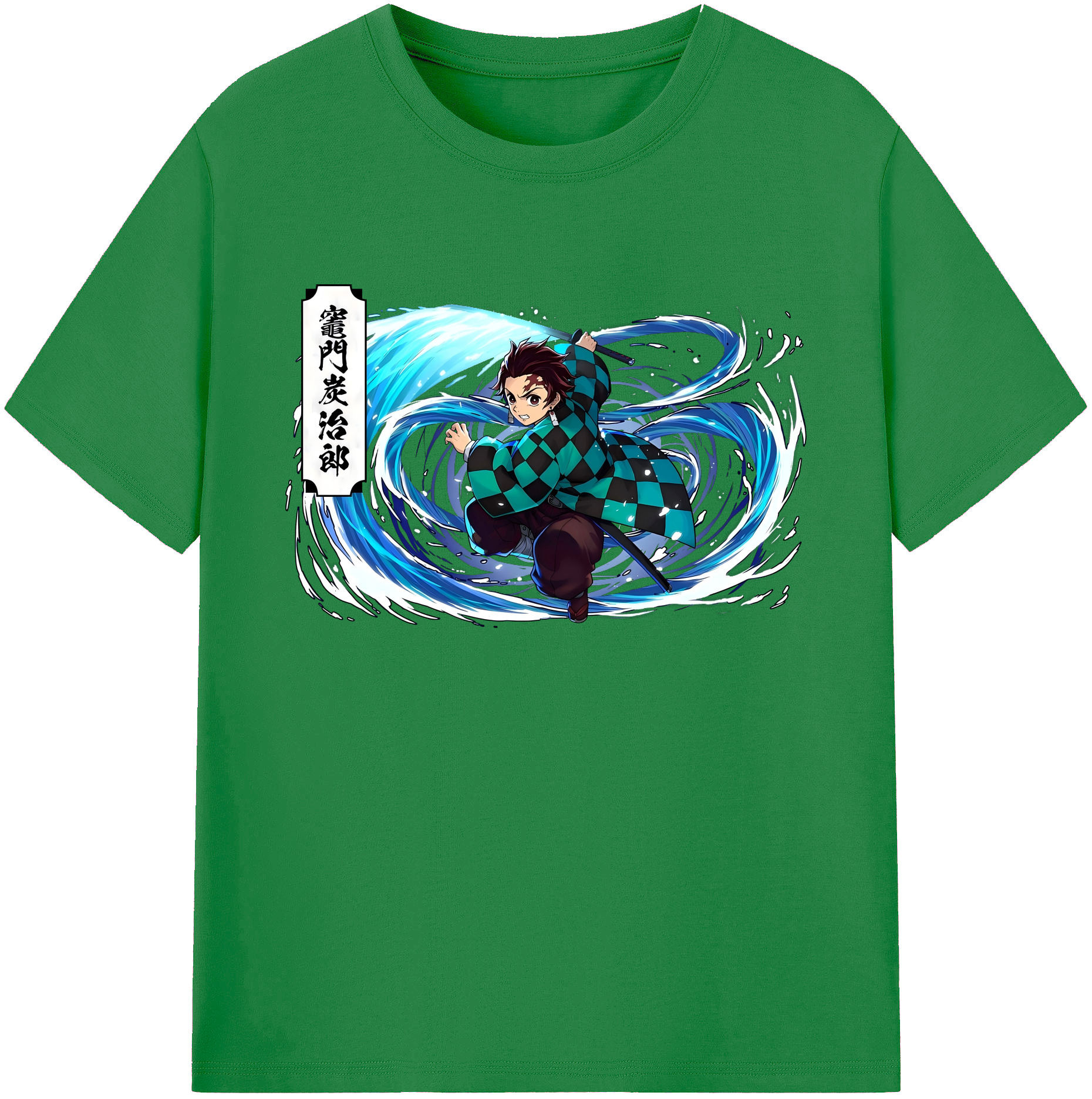 （画像用） 鬼滅の刃 竈門 炭治郎／かまど たんじろう Kamado Tanjirou 綿100％ メンズ半袖Tシャツ｜肌触りやわらか＆通気性