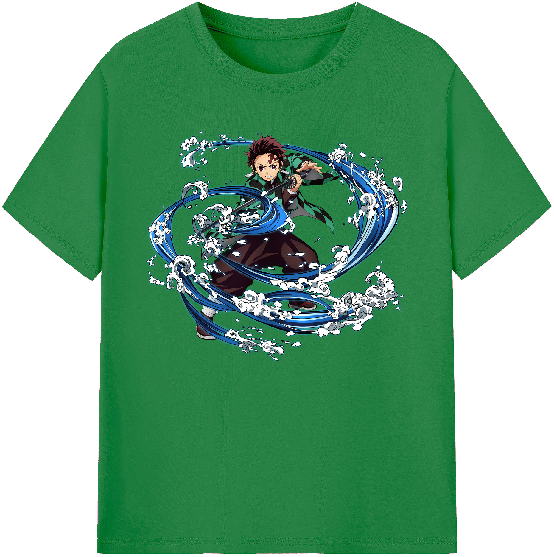 （画像用） 鬼滅の刃 竈門 炭治郎／かまど たんじろう Kamado Tanjirou 綿100％ メンズ半袖Tシャツ｜肌触りやわらか＆通気性