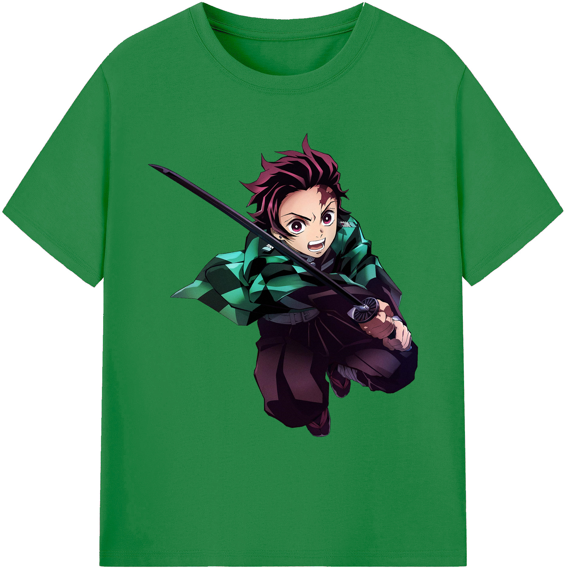 （画像用） 鬼滅の刃 竈門 炭治郎／かまど たんじろう Kamado Tanjirou 綿100％ メンズ半袖Tシャツ｜肌触りやわらか＆通気性
