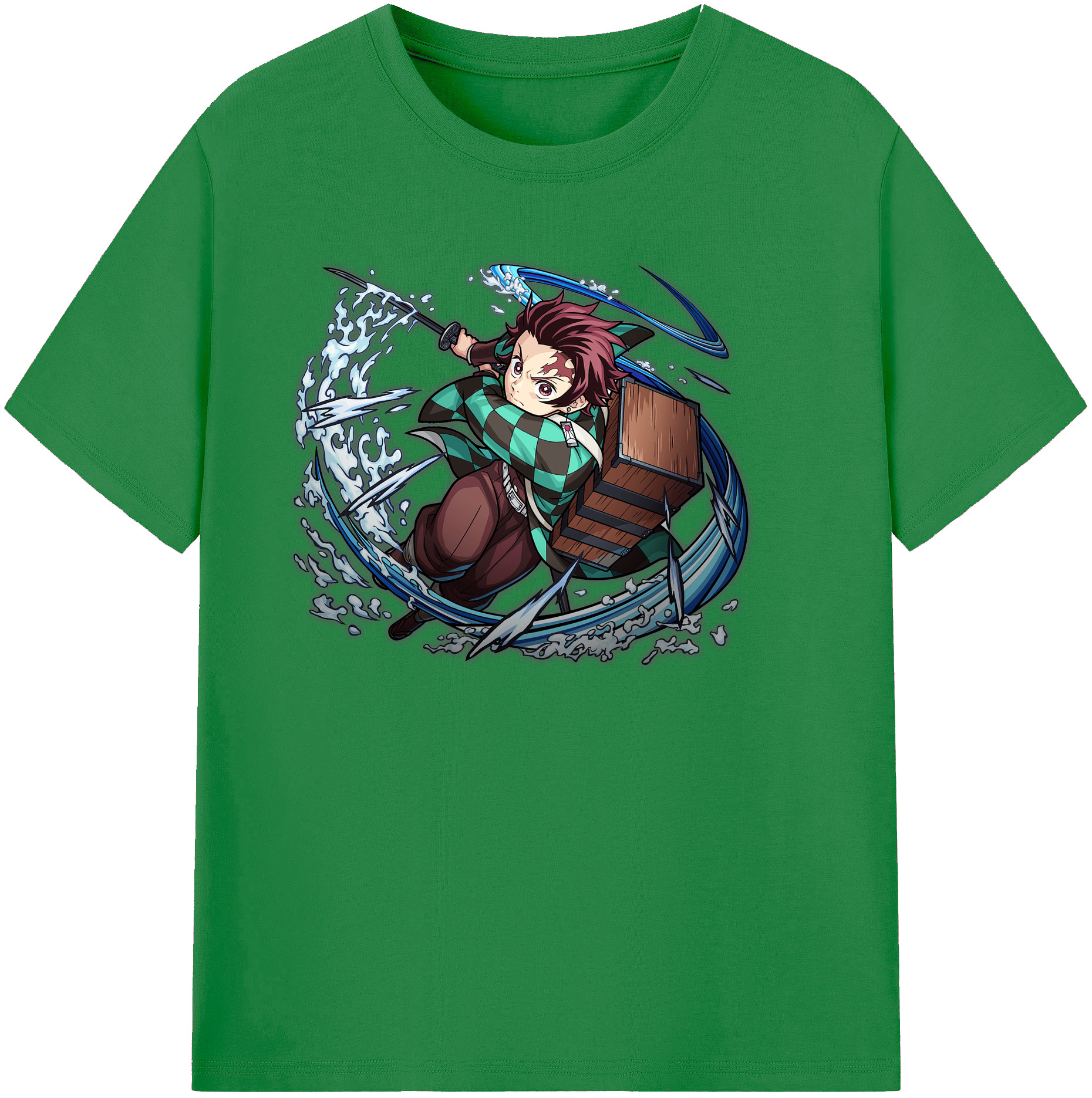 （画像用） 鬼滅の刃 竈門 炭治郎／かまど たんじろう Kamado Tanjirou 綿100％ メンズ半袖Tシャツ｜肌触りやわらか＆通気性