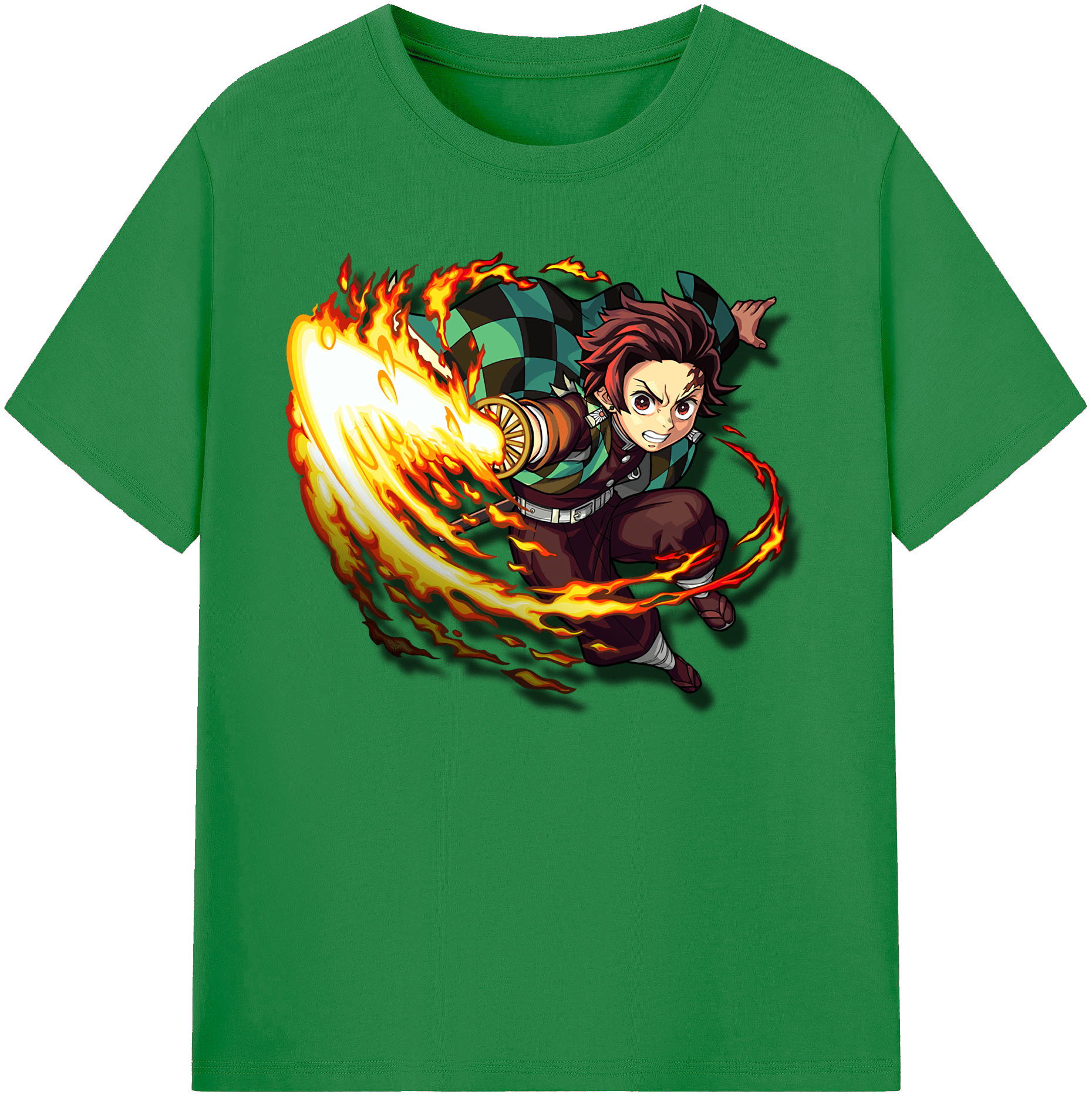 （画像用） 鬼滅の刃 竈門 炭治郎／かまど たんじろう Kamado Tanjirou 綿100％ メンズ半袖Tシャツ｜肌触りやわらか＆通気性