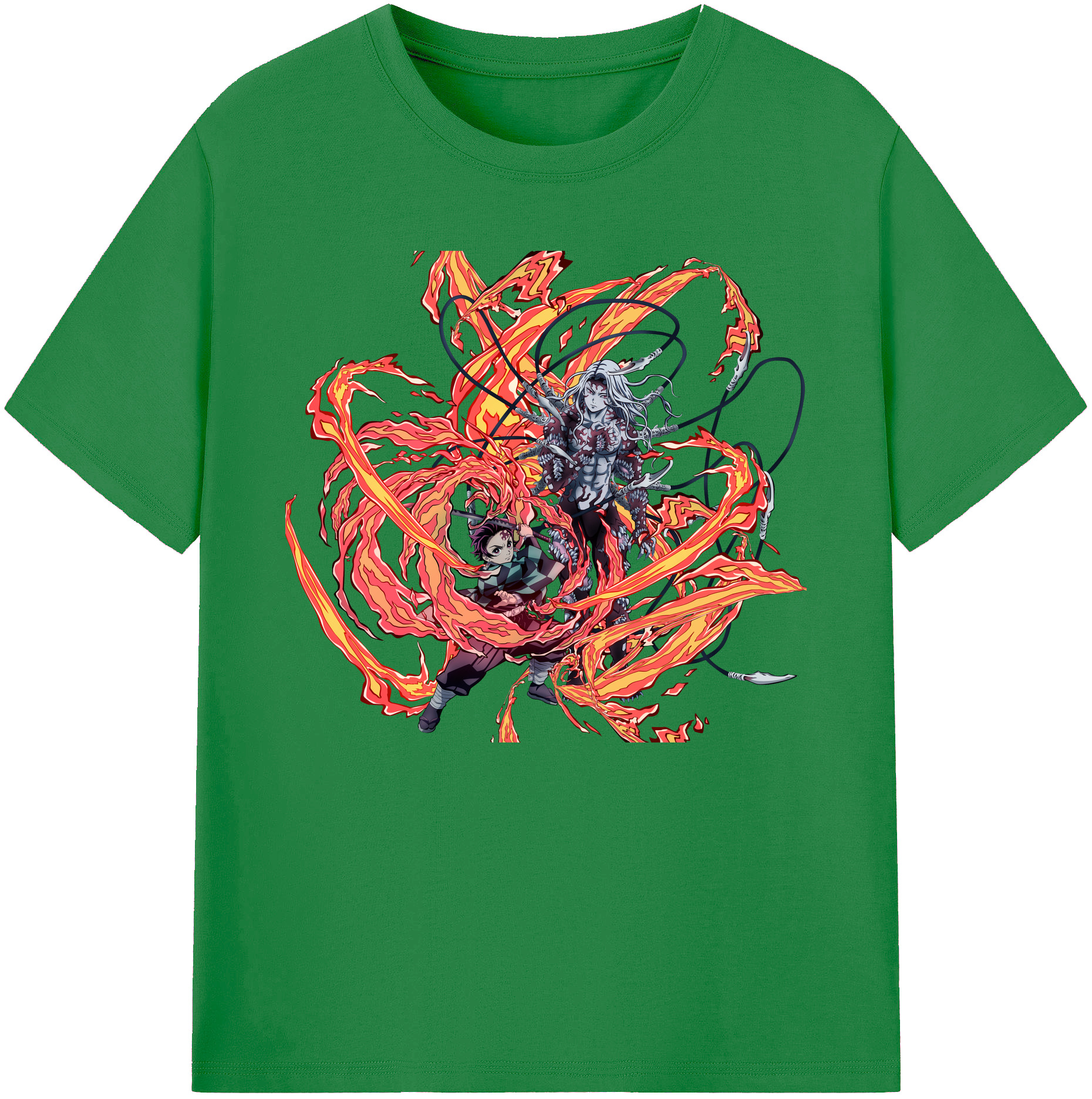 （画像用） 鬼滅の刃 竈門 炭治郎／かまど たんじろう Kamado Tanjirou 綿100％ メンズ半袖Tシャツ｜肌触りやわらか＆通気性