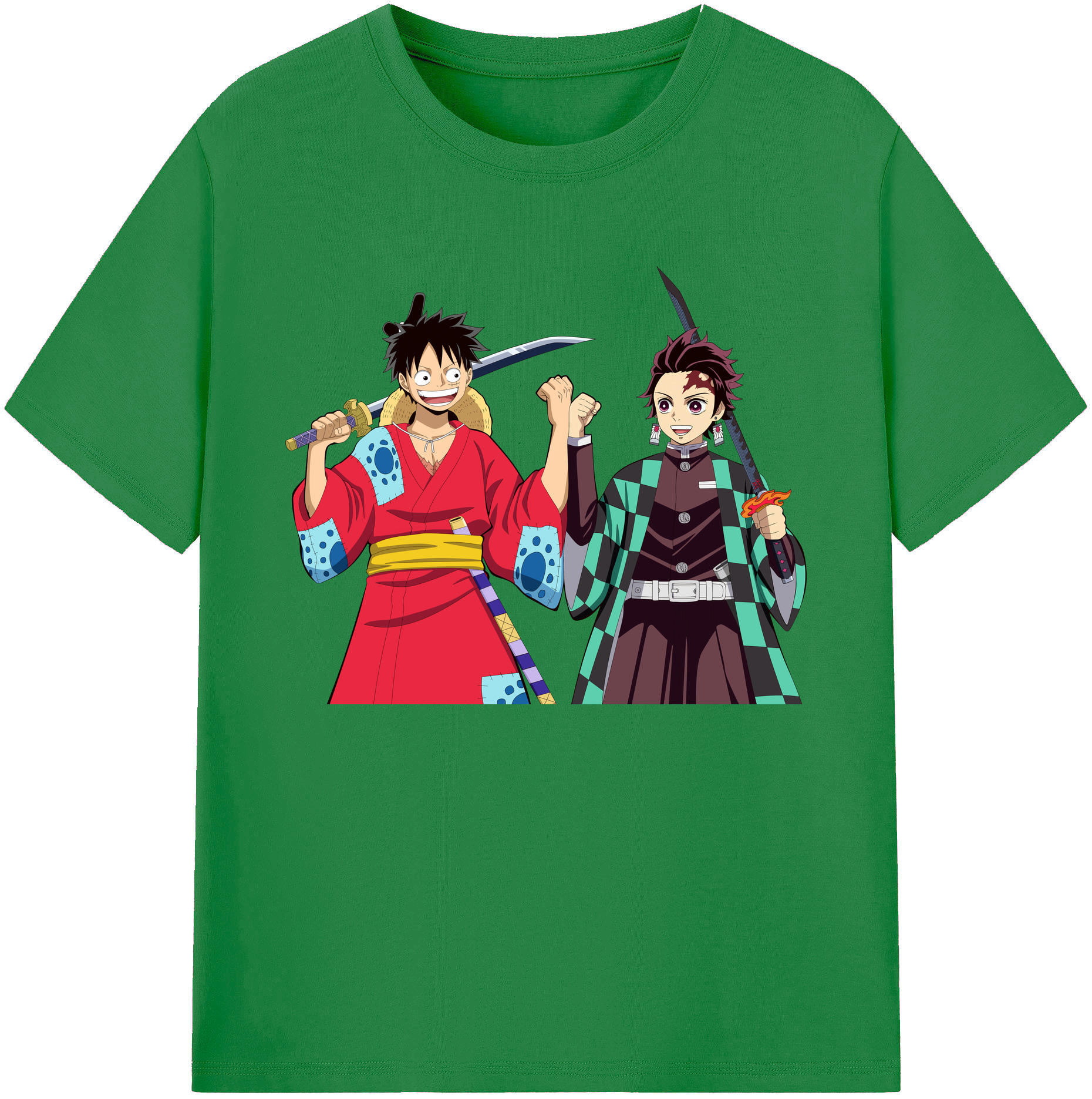 （画像用） 鬼滅の刃 竈門 炭治郎／かまど たんじろう Kamado Tanjirou 綿100％ メンズ半袖Tシャツ｜肌触りやわらか＆通気性