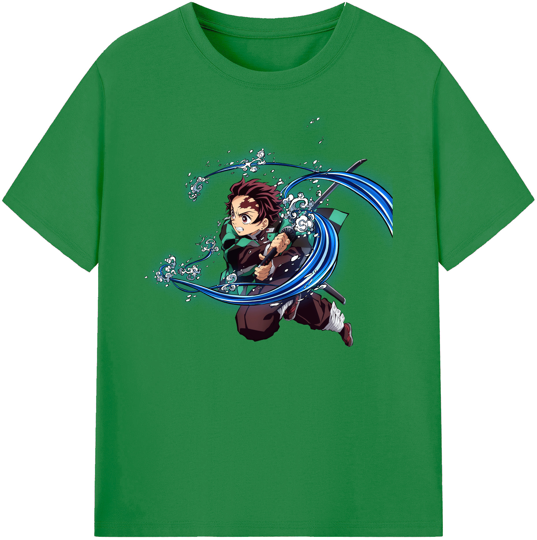 （画像用） 鬼滅の刃 竈門 炭治郎／かまど たんじろう Kamado Tanjirou 綿100％ メンズ半袖Tシャツ｜肌触りやわらか＆通気性
